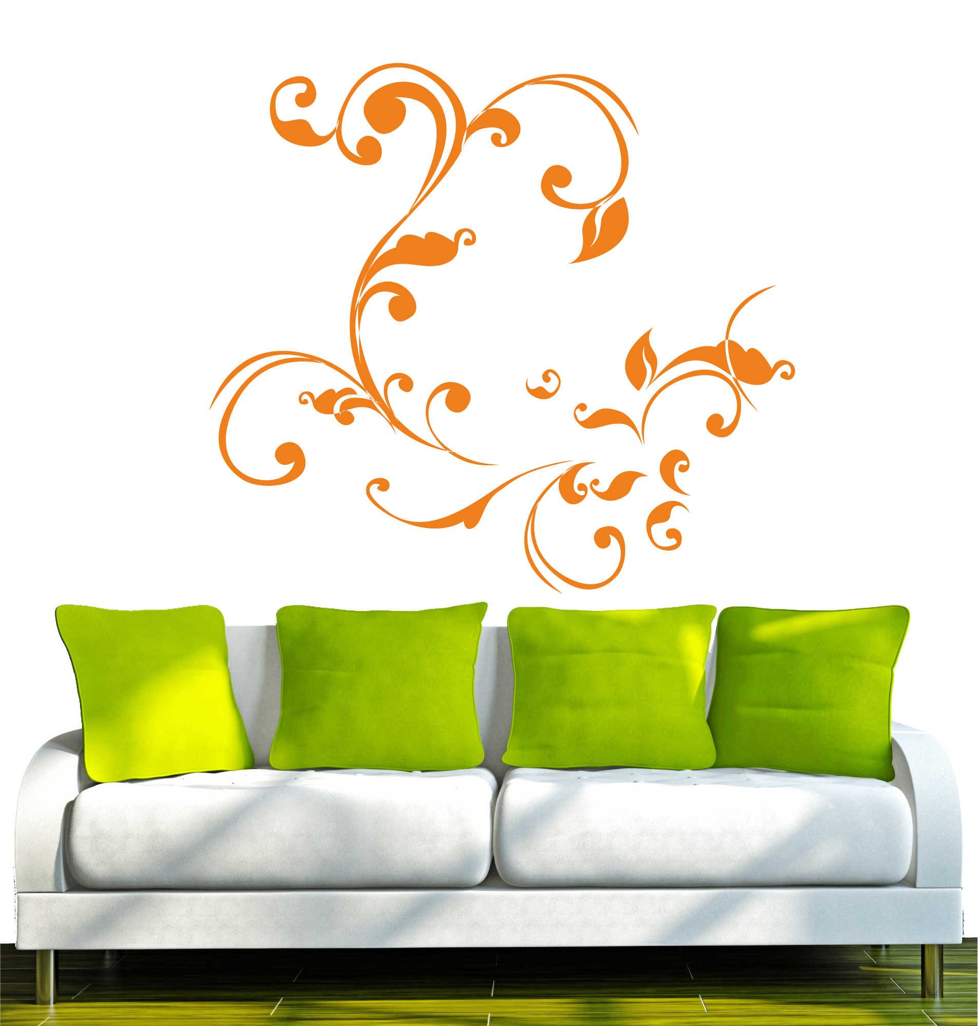 INDIGOS UG Wandtattoo Wandtattoo - Wandaufkleber - w329 Blatt Blätter Ranke Gewirr Pflanze