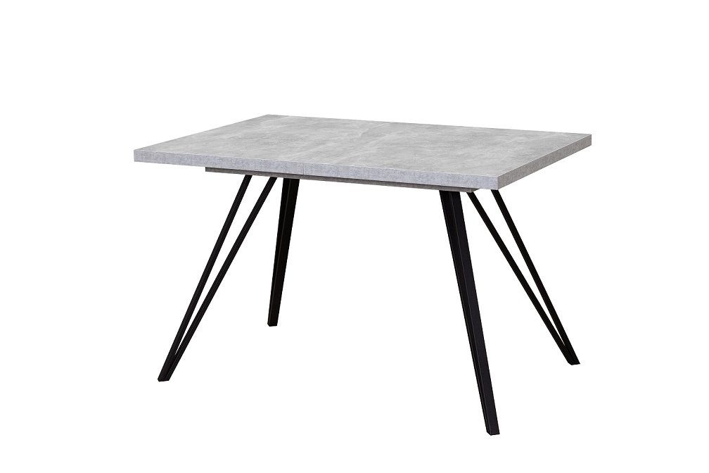 Life / cm Weiß/Betonoptik/Eiche Metallfüße/ Tischplatte Möbelcenter 160-200x90 grau Esstisch Löhne