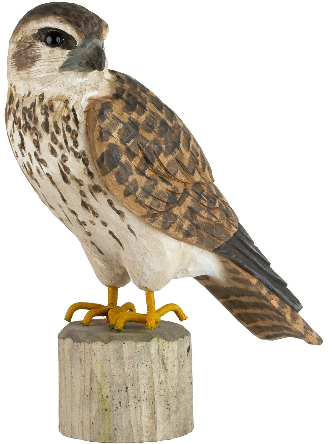 Wildlife Garden Dekofigur Decobird Merlin handgeschnitzt Höhe 21,0 cm; Holz (Linde)