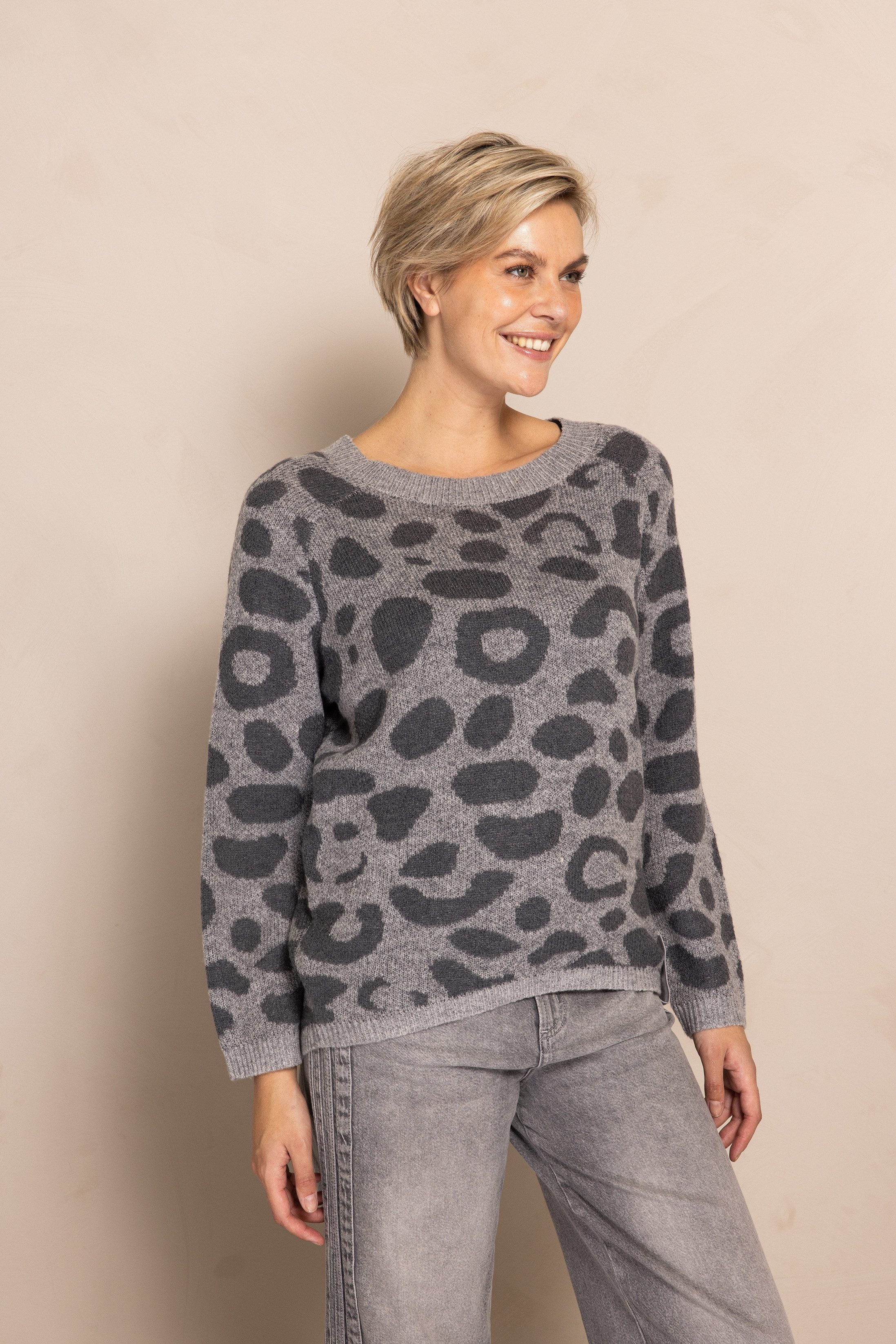 Zhrill Strickpullover ZHISABELLA Leoparden Muster, Regular Fit günstig online kaufen