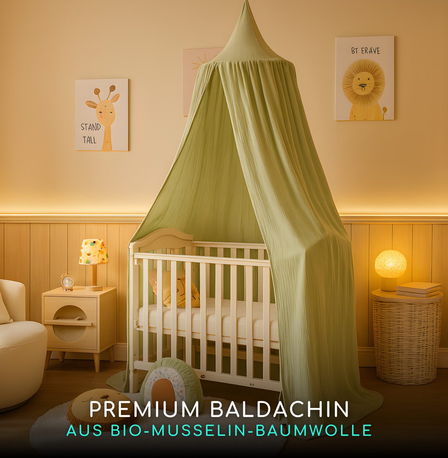 Alavya Home® Betthimmel Baldachin Kinderzimmer Bio-Baumwolle Musselin für S günstig online kaufen