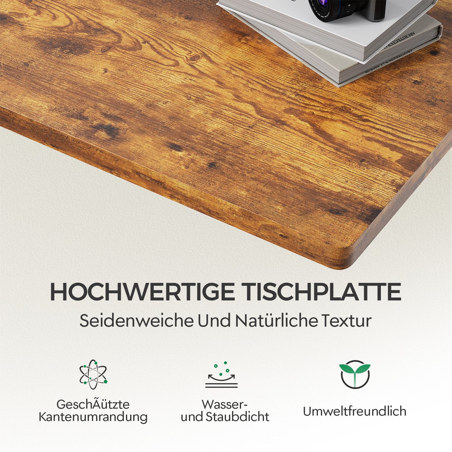 HOMALL Tischplatte 25mm verstärkte einteilige Vollplatte Umweltfreundlich und langlebig