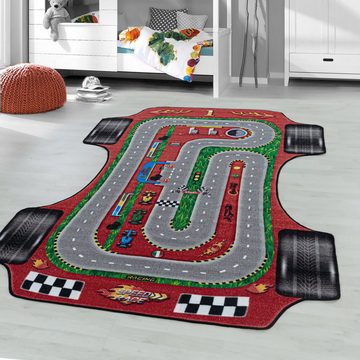 Kinderteppich Teppich für den Flur oder Küche Rennstrecke, Stilvoll Günstig, Läufer, Höhe: 7 mm