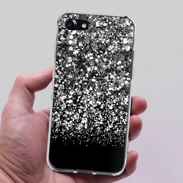 DeinDesign Handyhülle Glitzer Look Schneeflocken Muster Snow Fall Glitter Look, Apple iPhone SE (2020) Silikon Hülle Bumper Case Handy Schutzhülle