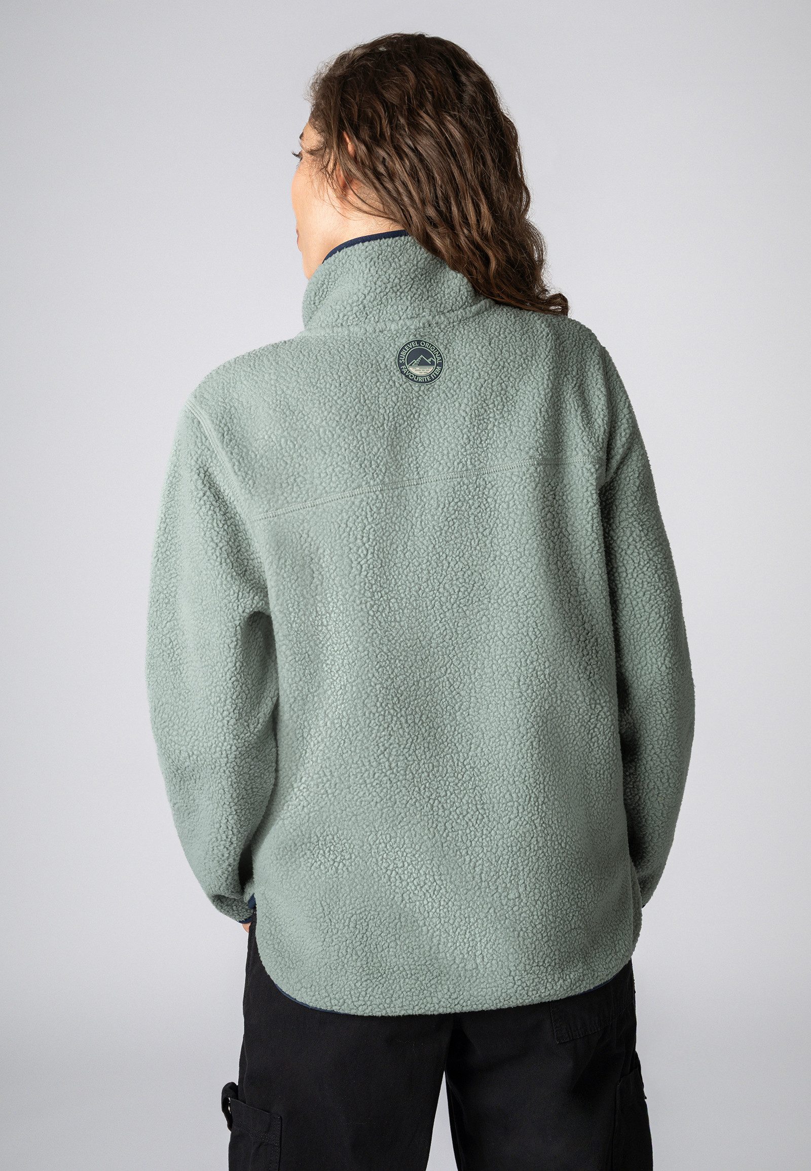 SUBLEVEL Fleecejacke Damen Half-Zip Fleecejacke Reißverschluss Fleecejacke günstig online kaufen