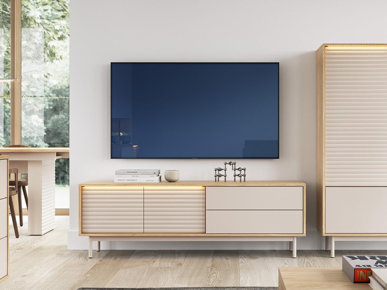 Compleo TV-Schrank mit 2 Schubladen Kaschmir, günstig online kaufen