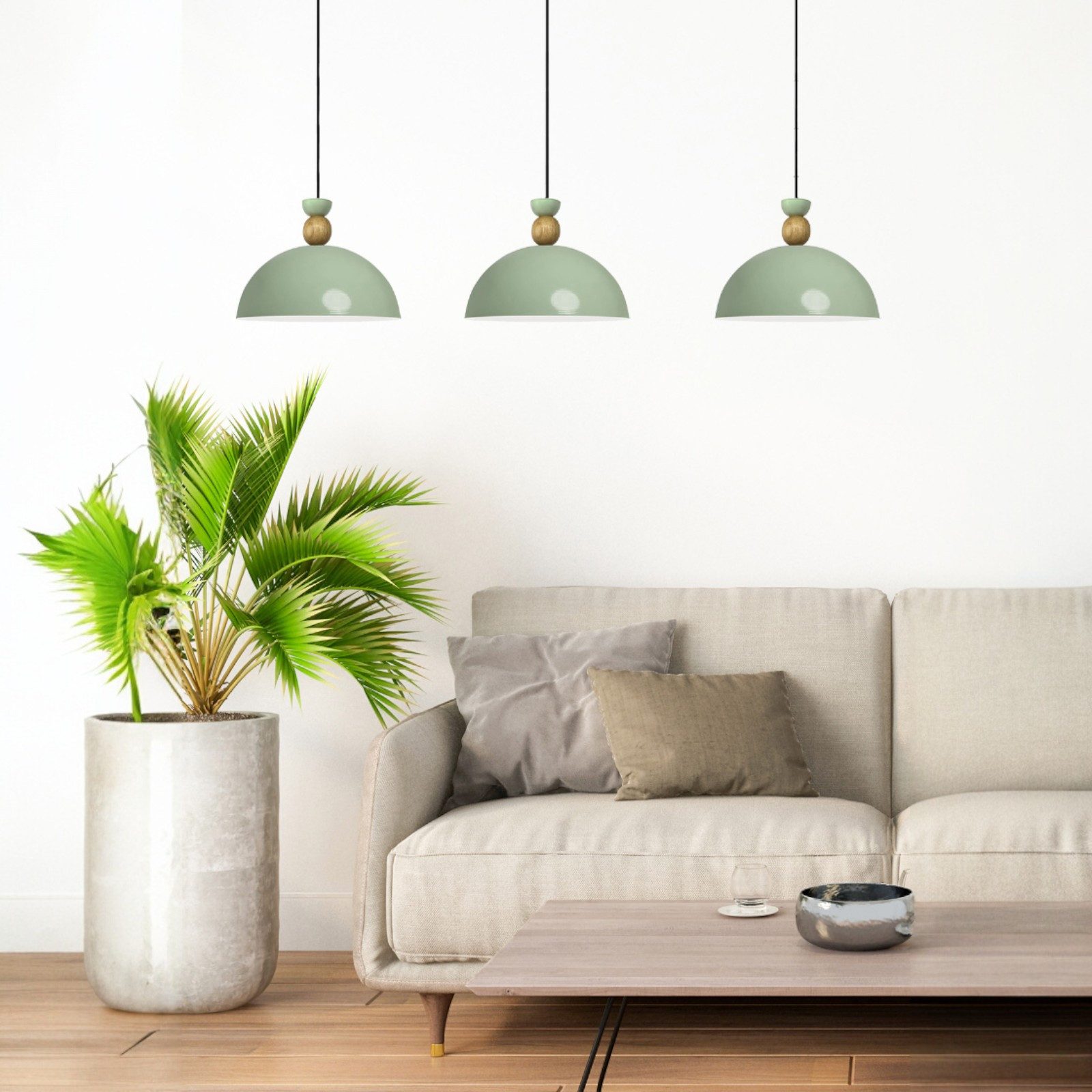 Bamyum Pendelleuchte Pendelleuchte Yimpi Trio Metall Ø30cm, Modern Hängelampe, ohne Leuchtmittel – Bild 2 von 3