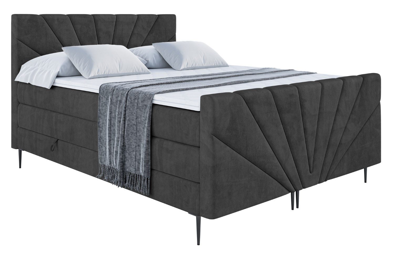 ALTDECOR Boxspringbett MILTIO-F-Z KING (Multipocket-Matratze H4, günstig online kaufen