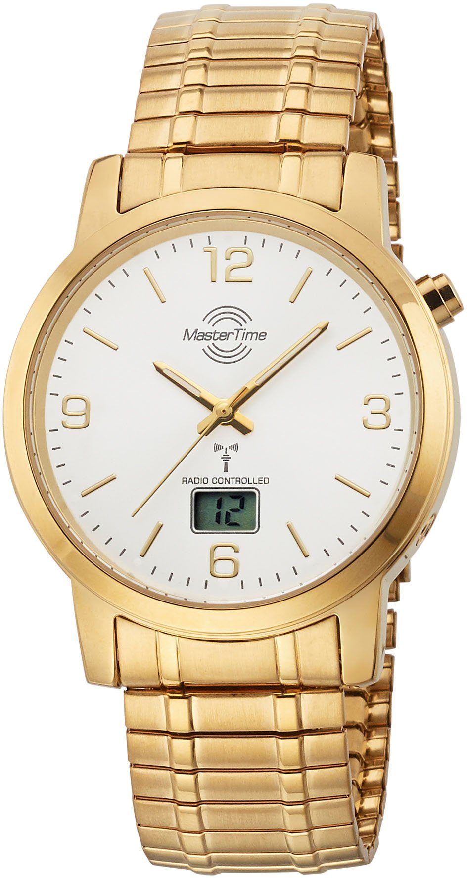 MASTER TIME Funkuhr Basic, MTGA-10312-12M, Armbanduhr, Quarzuhr, Herrenuhr, Datum, Leuchtzeiger