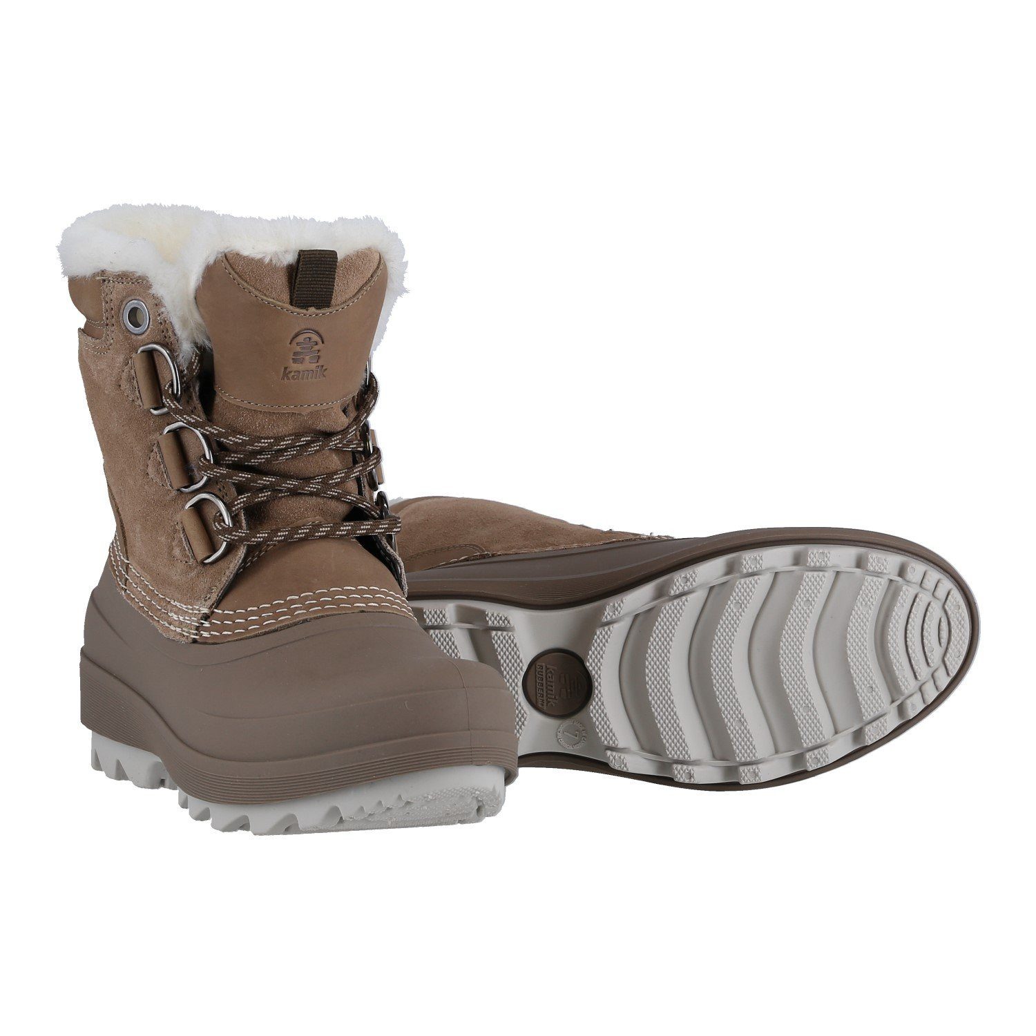 Kamik Lauren Low (Leder, wasserdicht) - Made in Canada - fossilbraun Damen Winterstiefel