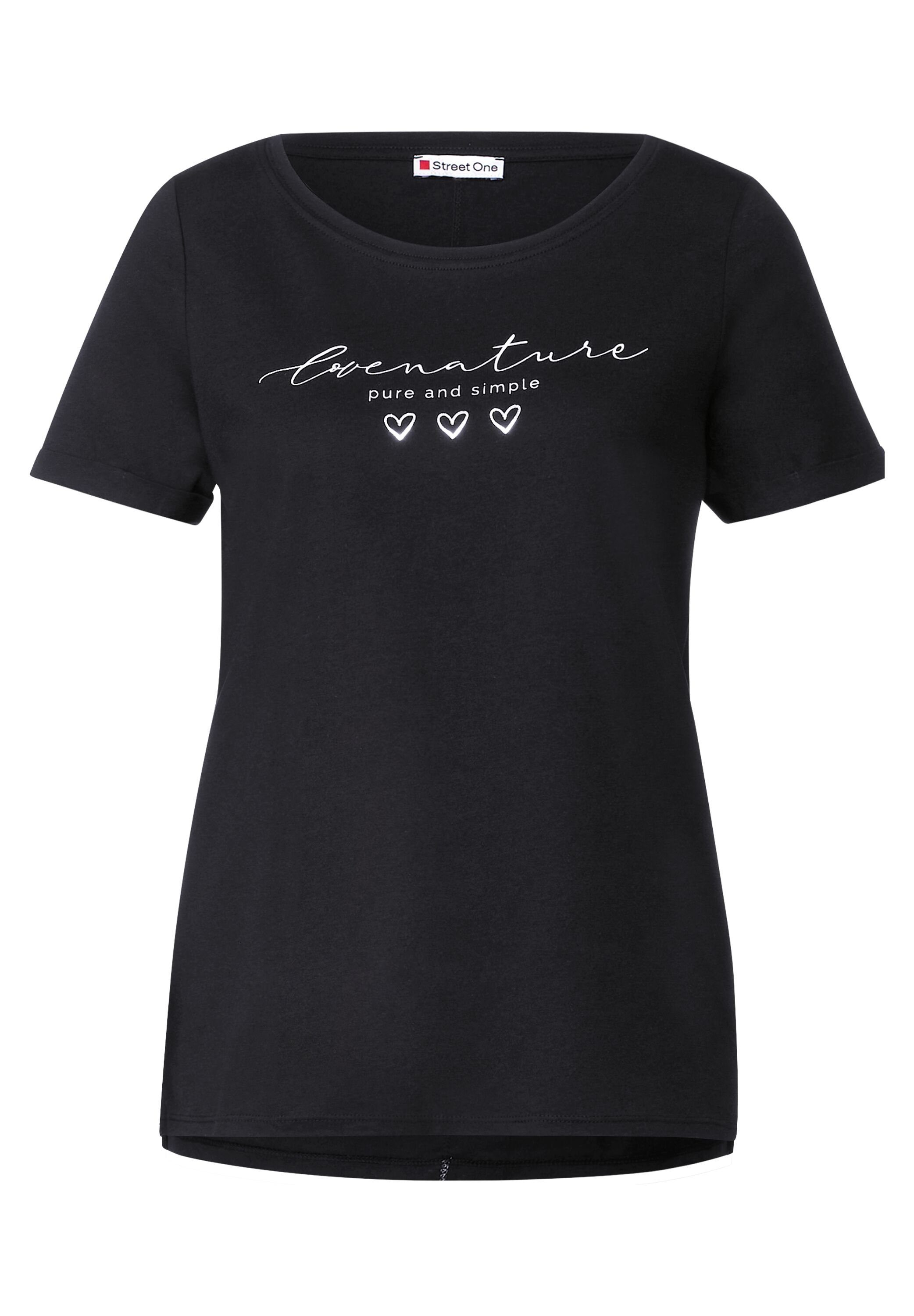 ONE Unifarbe STREET in T-Shirt Black