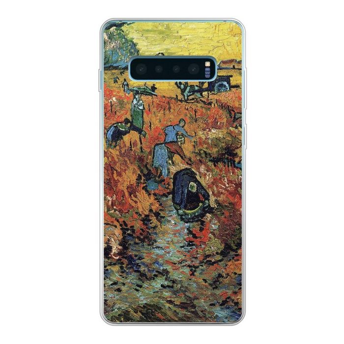 MuchoWow Handyhülle Der rote Weinberg - Vincent van Gogh Phone Case Handyhülle Samsung Galaxy S10+ Silikon Schutzhülle