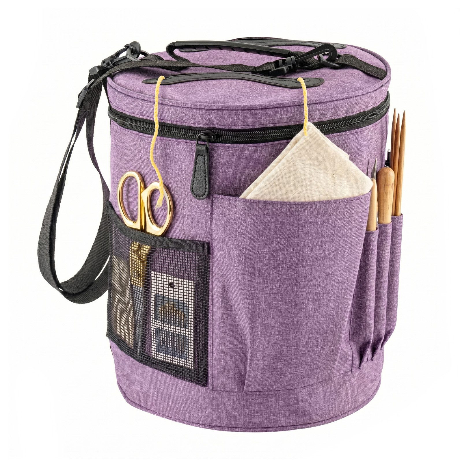Youyijia Aufbewahrungsbox Stricktasche & Garnaufbewahrung 26x30 cm tragbar mit Reißverschluss