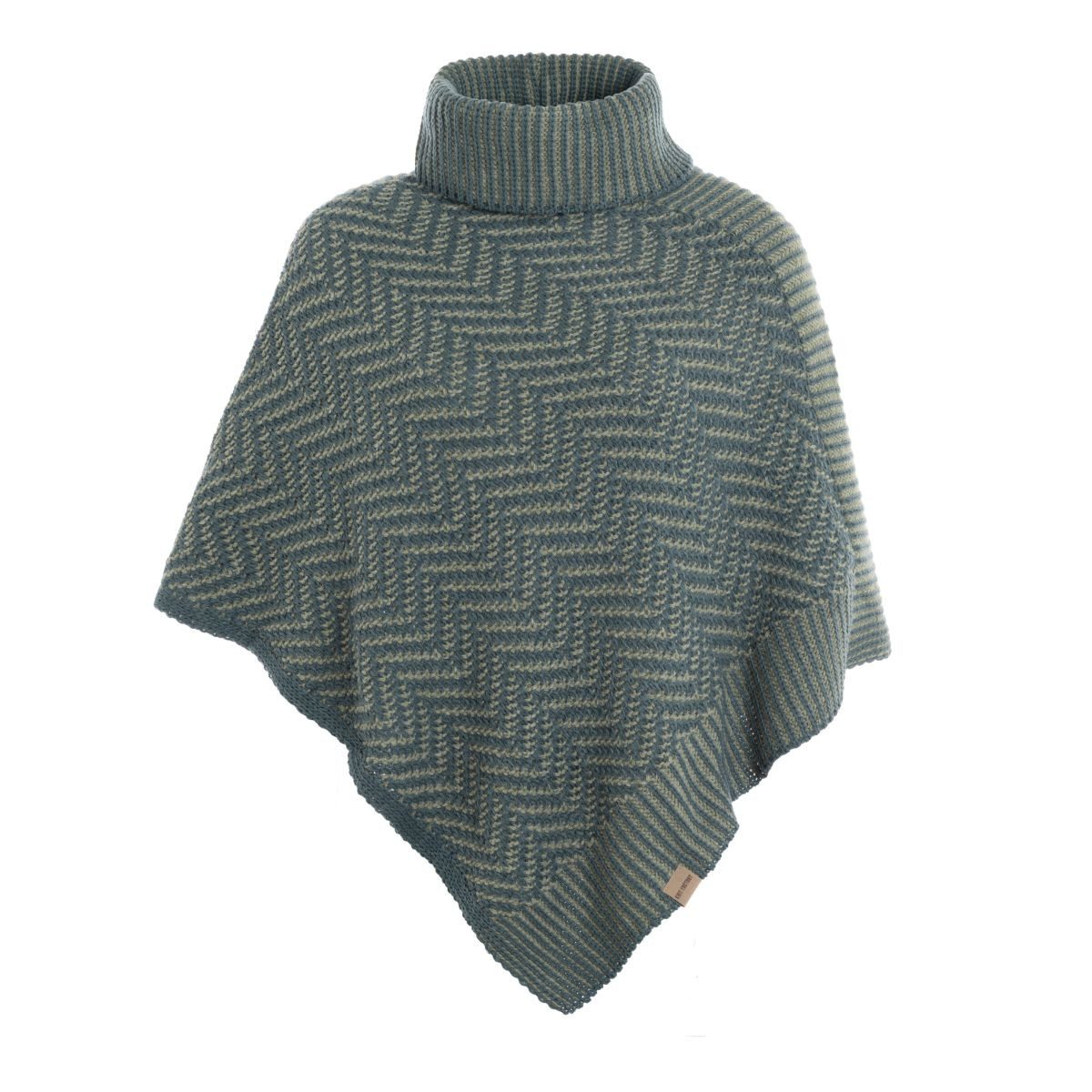 Knit Factory Poncho Amber Gestrickter Poncho Laurel/Urban Green (1-St) Strick Poncho für Frauen