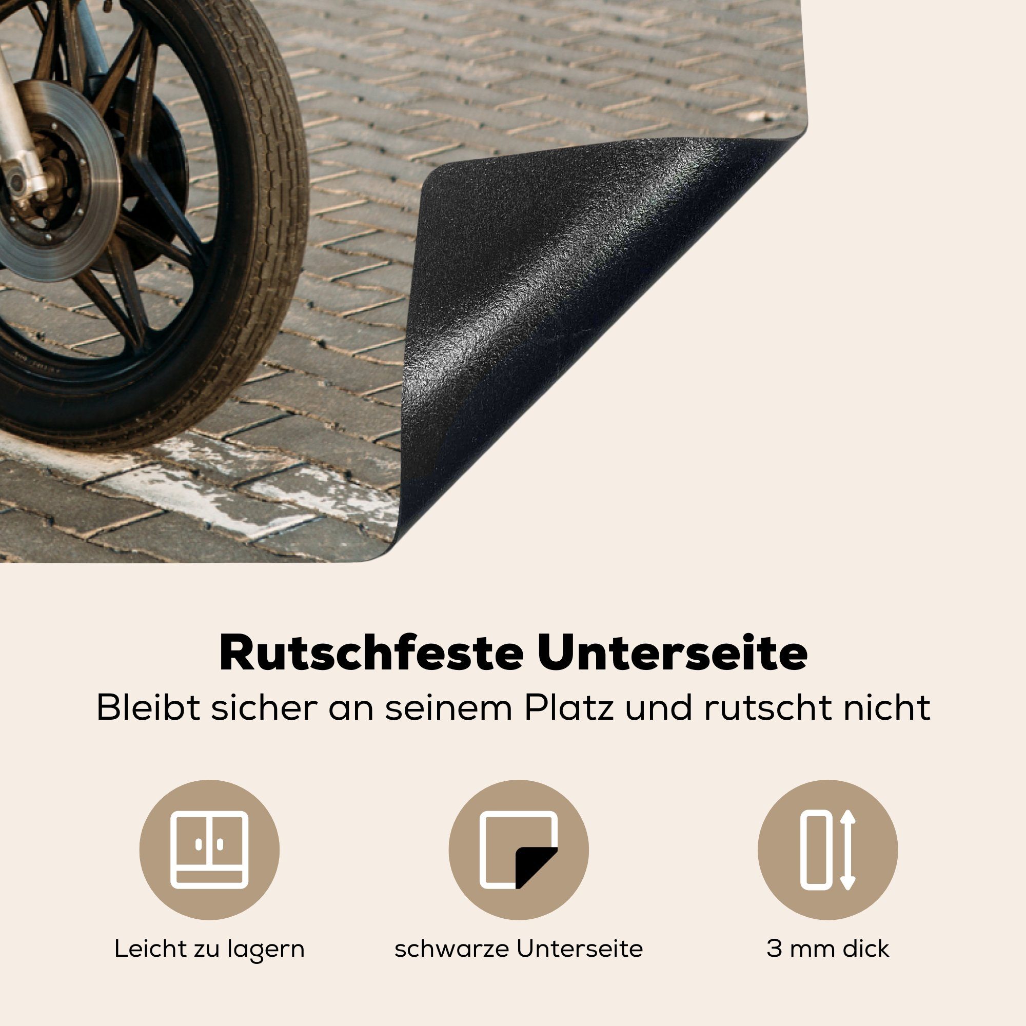 Ceranfeldabdeckung küche, Ein Racer, Schutz für die cm, Herdblende-/Abdeckplatte tlg), (1 Vinyl, 81x52 MuchoWow Café Induktionskochfeld