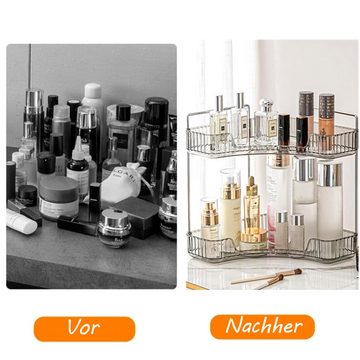 NUODWELL Make-Up Organizer Make up Organizer, für Bad Schminktisch (2 Schichten, Klar)