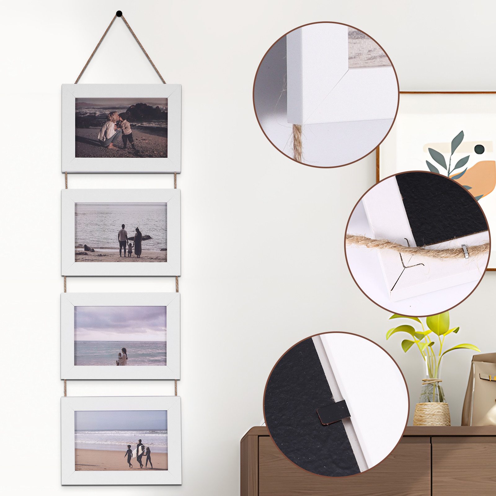 BlingBin Bilderrahmen Collage 10x15 Vier aufgehängte Bilderrahmen Set, 8 Öf günstig online kaufen