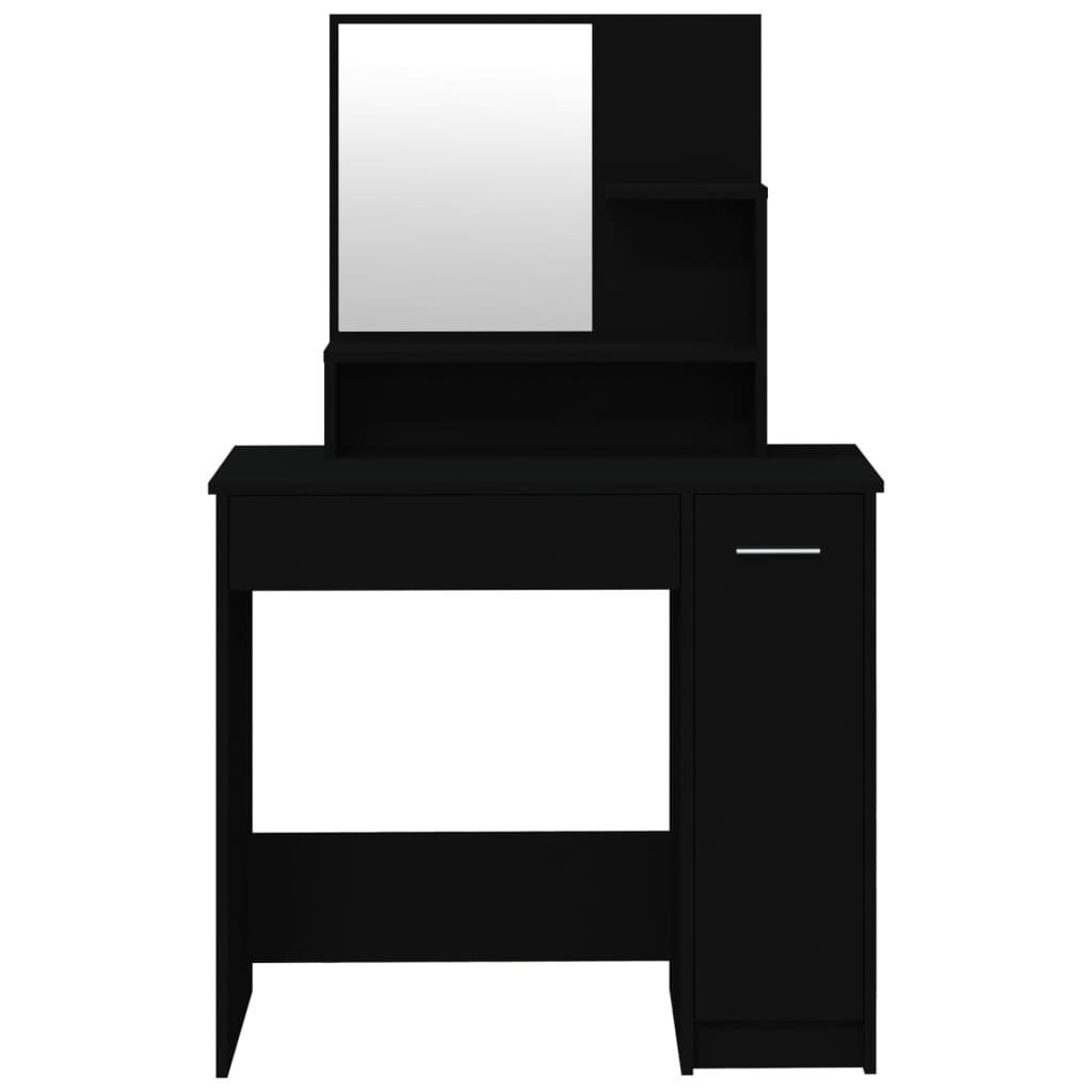 furnicato Schminktisch mit Spiegel 86,5x35x136 Schwarz cm (1-St)