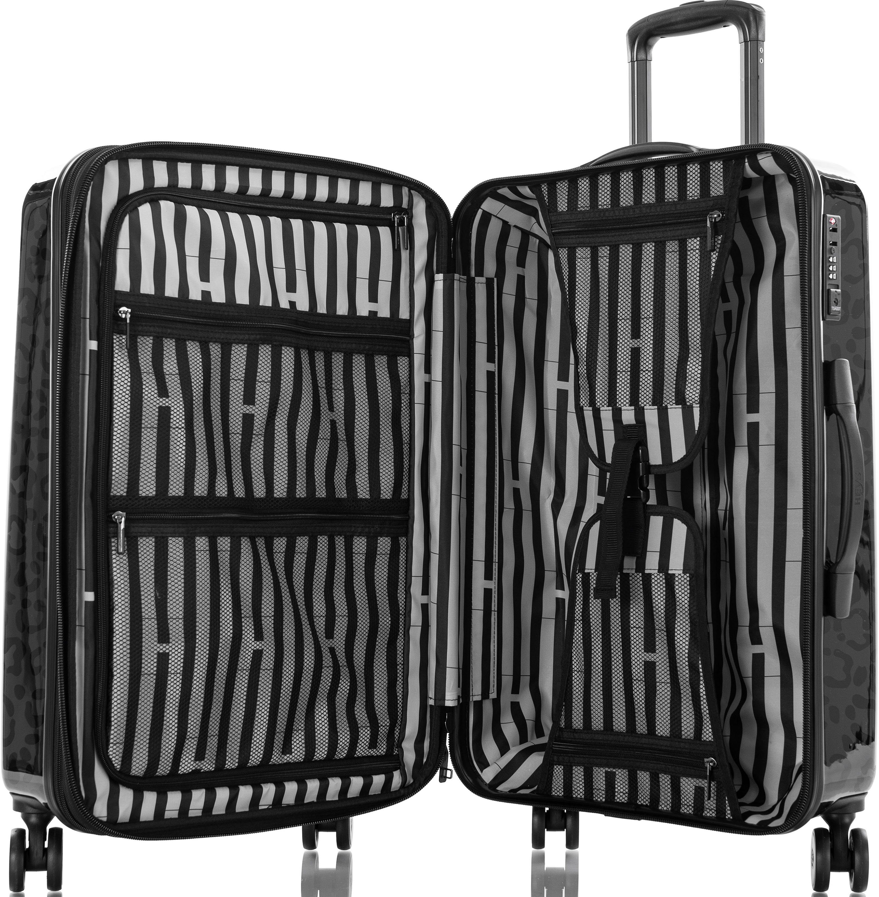 Heys Hartschalen-Trolley Volumenerweiterung 4 mit Rollen, 66 cm, Leopard Black Leopard