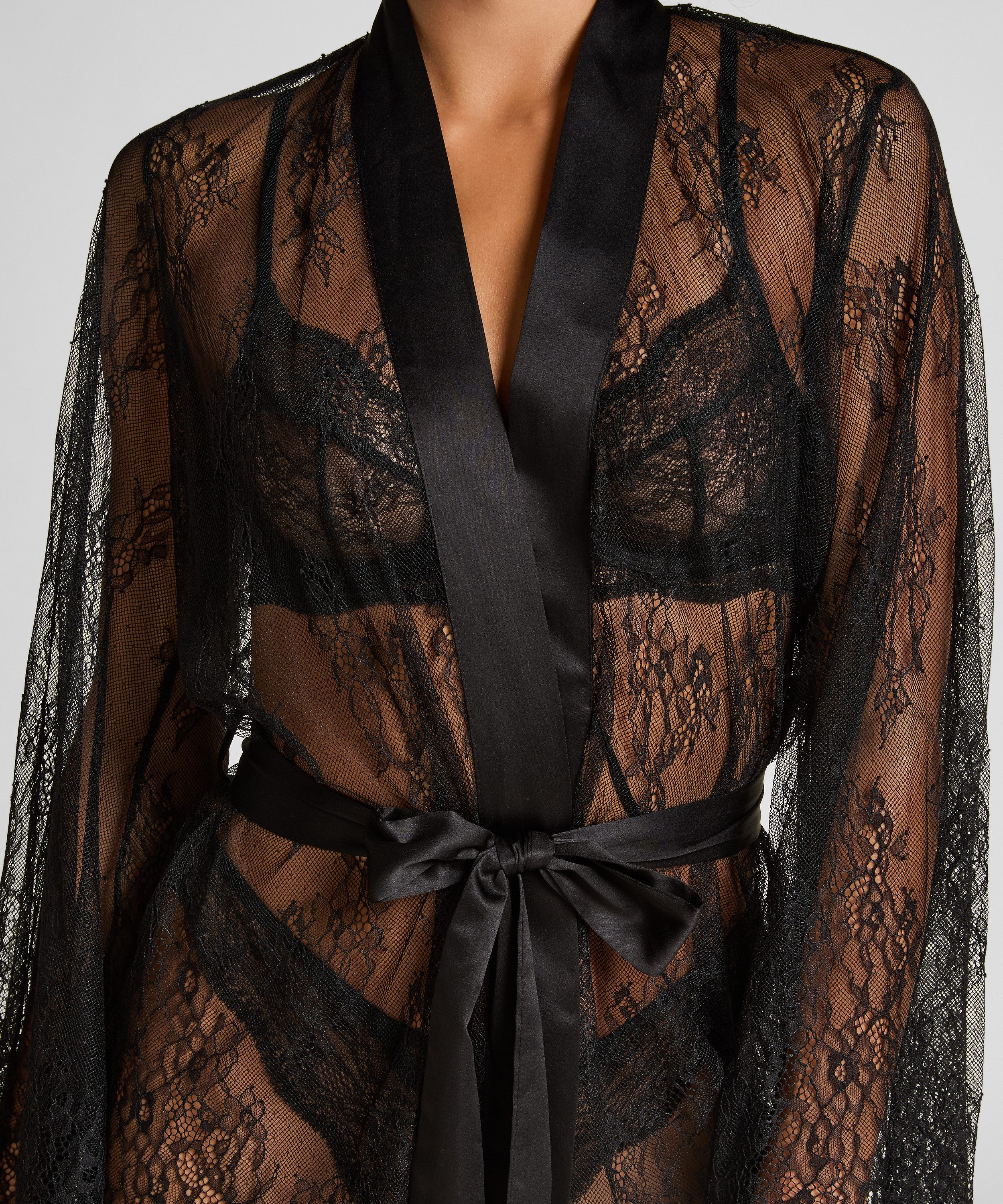 Hunkemöller Bademantel Kimono Allover-Spitze günstig online kaufen