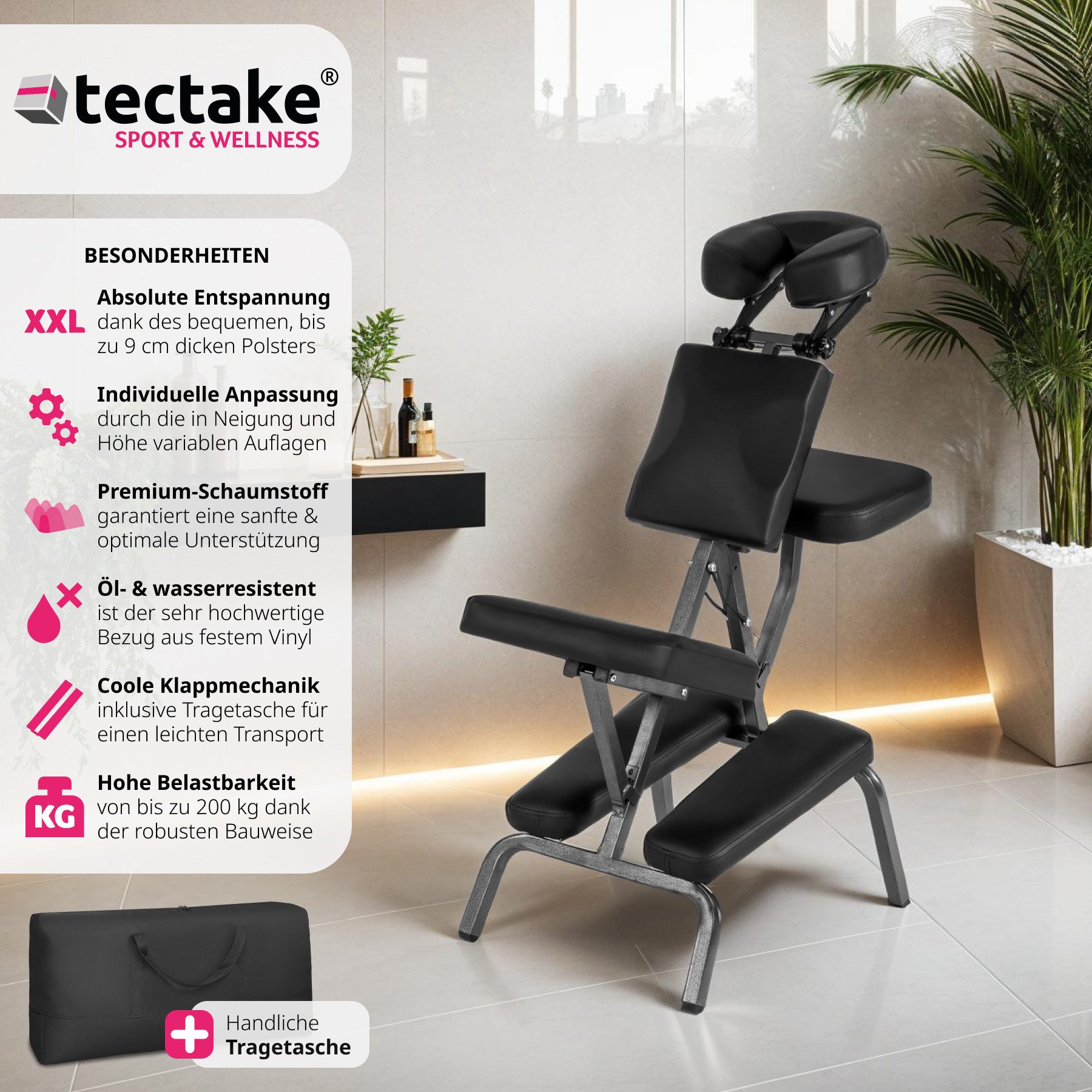 tectake Massagesessel Massagestuhl, klappbar günstig online kaufen