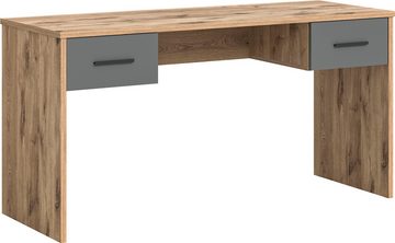 INOSIGN Schreibtisch Riga, Breite 150cm, in Nox Oak Nachbildung und Basalt grau, Bürotisch, Schreibtisch, Arbeitszimmer, Computertisch