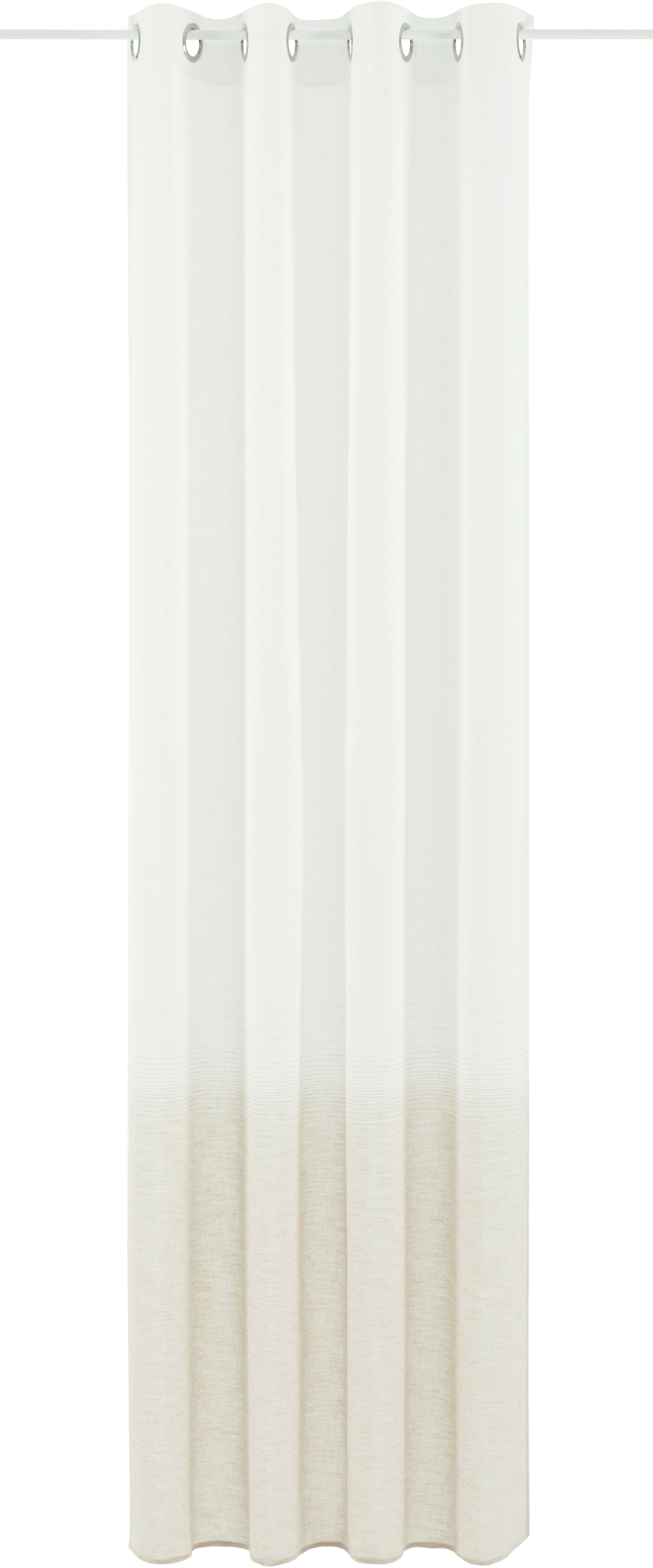 Gardine Jori, andas, Ösen (1 halbtransparent, monochrom, verschiedene St), Größen halbtransparent, weiß/sand