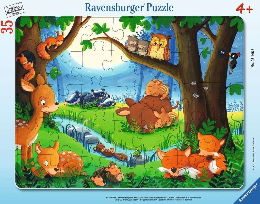 Ravensburger Puzzle Ravensburger 51465 Puzzle 30-48 Teile Tiere schlafen, 30 Puzzleteile