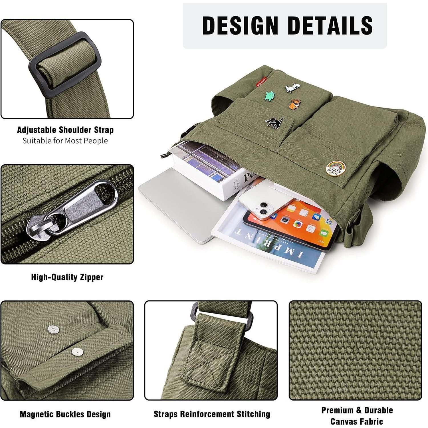 LuxusKollektion Messenger Bag Captain Blues Canvas Messenger Bag Umhängetasche Crossbody HoboICY Bag