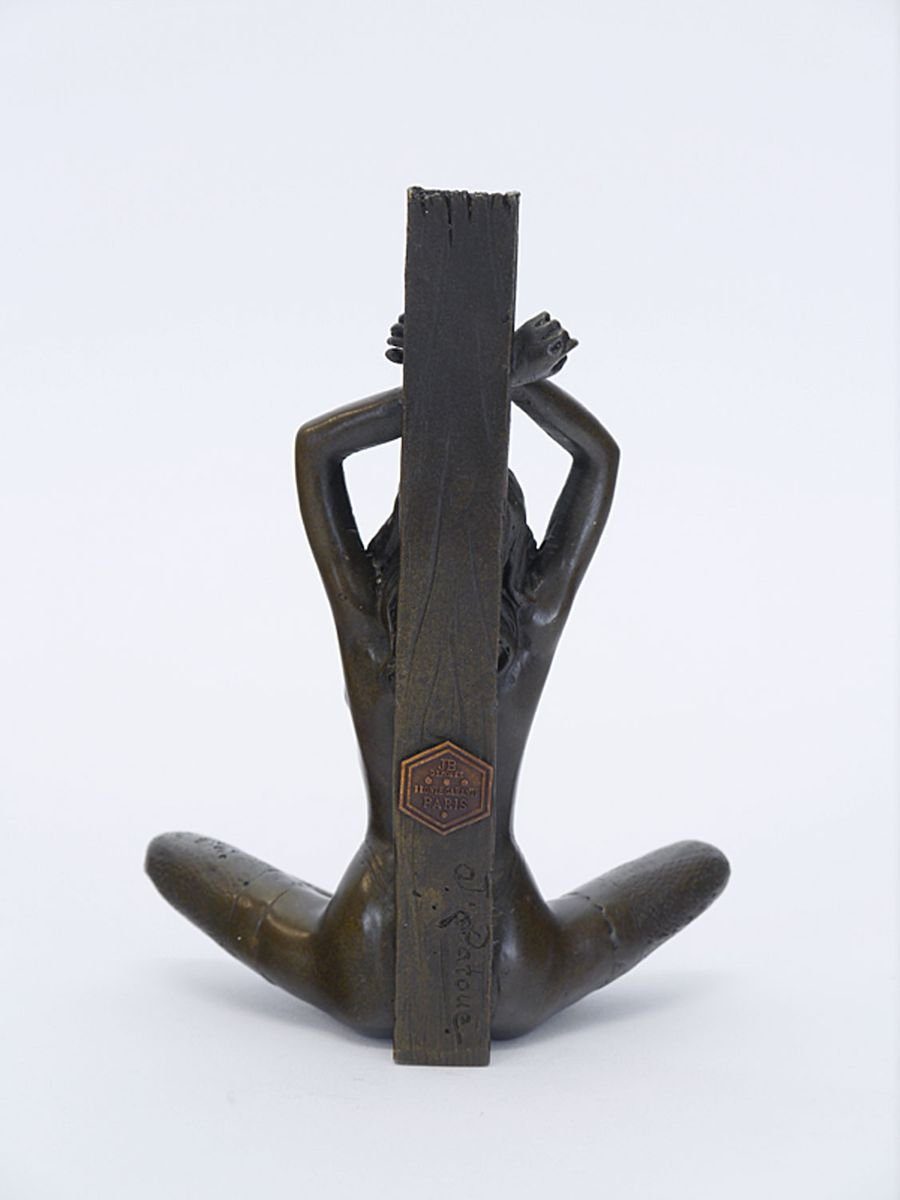 Fesselnde Bronze-Skulptur, sitzende Frau Eleganz: Dekoobjekt AFG