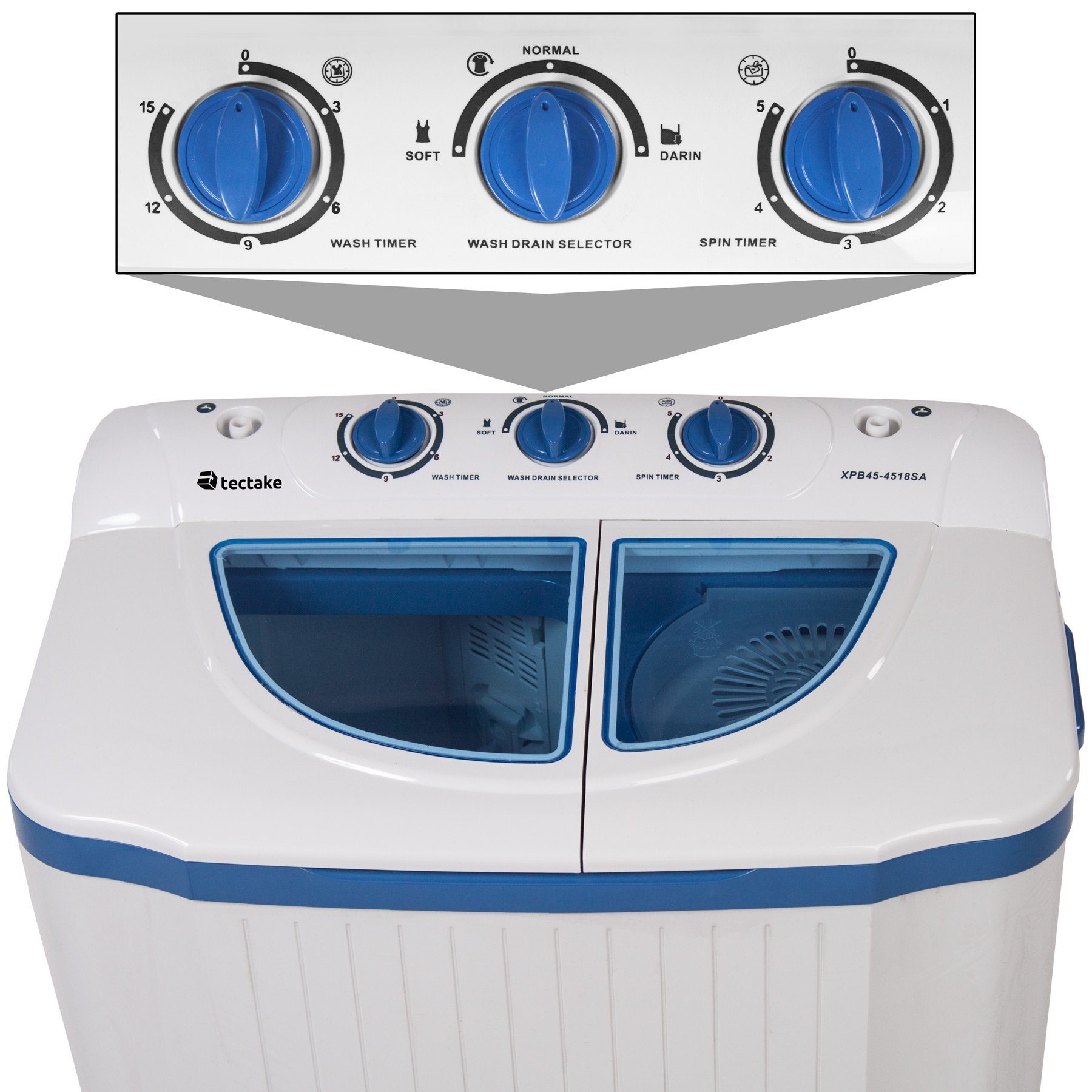 Wäscheschleuder mit 3,5, Mini-Waschmaschine kg tectake kg 4,50 Wäscheschleuder 4,5