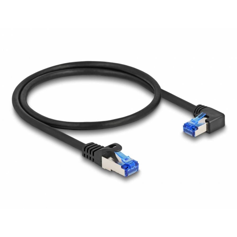 Delock 80221 RJ45 Netzwerkkabel, Patchkabel CAT 6a S/FTP 0.50 m Schwarz 1 St. LAN-Kabel