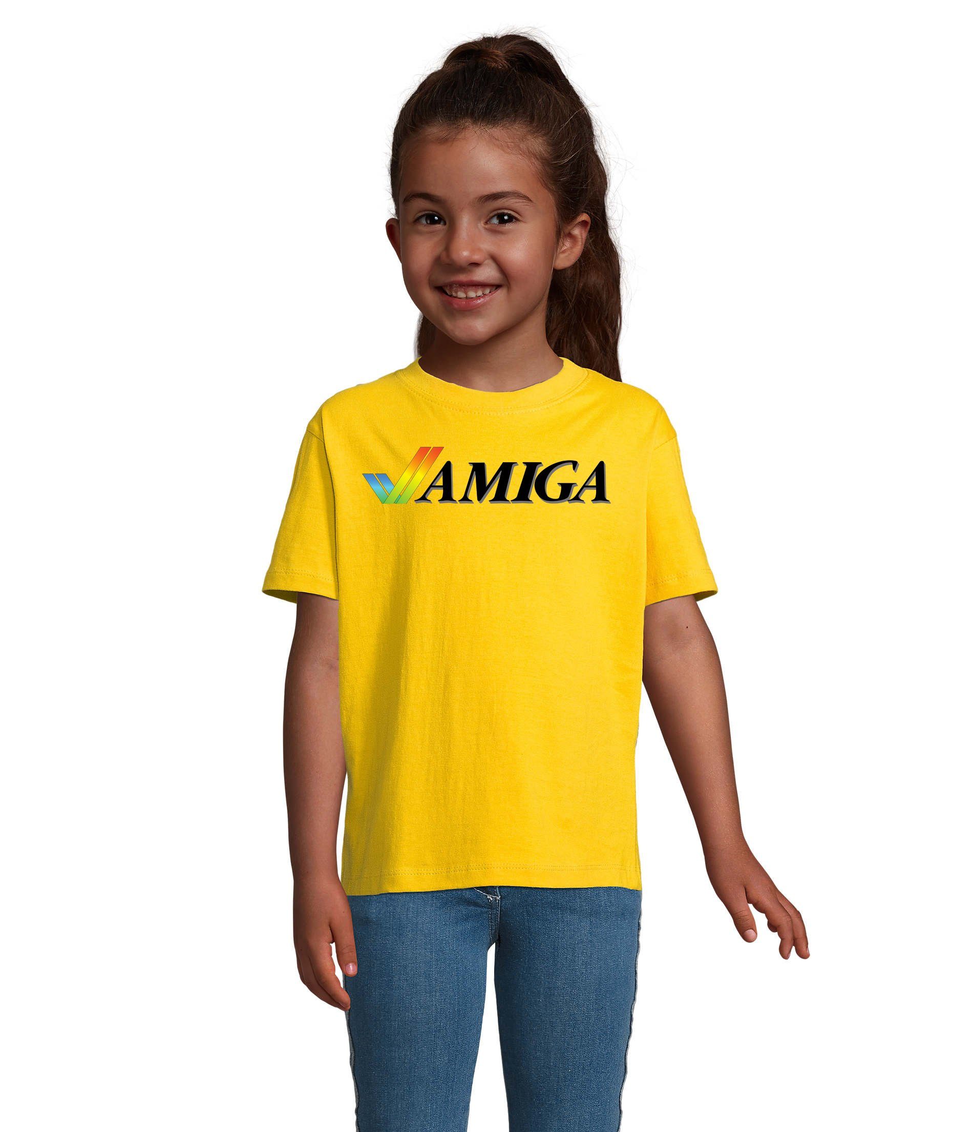 Blondie & Brownie T-Shirt Kinder Jungen & Mädchen Amiga Spiele Konsole Atari Commodore Nintendo Gelb | T-Shirts