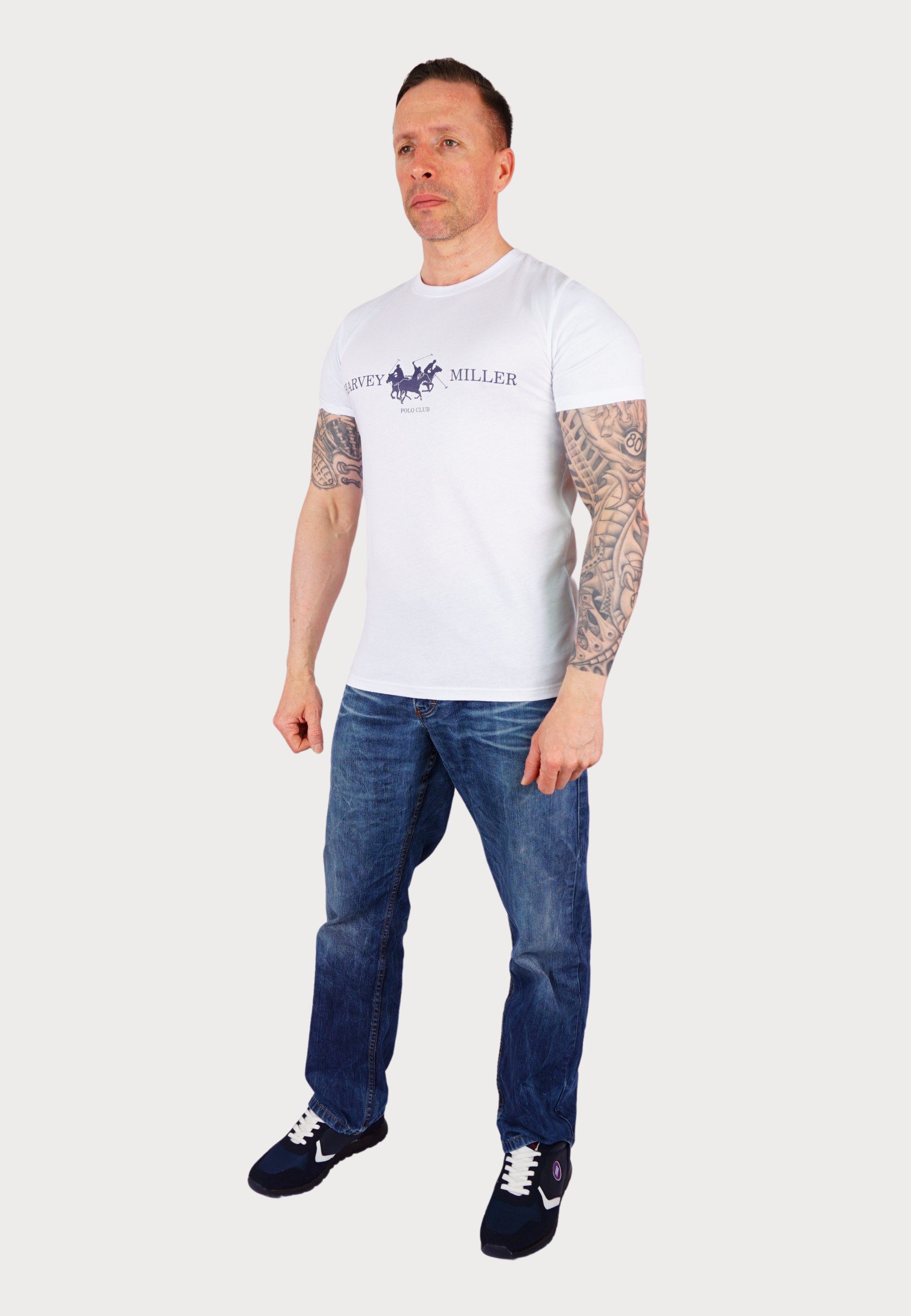 Harvey Miller T-Shirt T-Shirt Kurzarmshirt Polo-Club günstig online kaufen