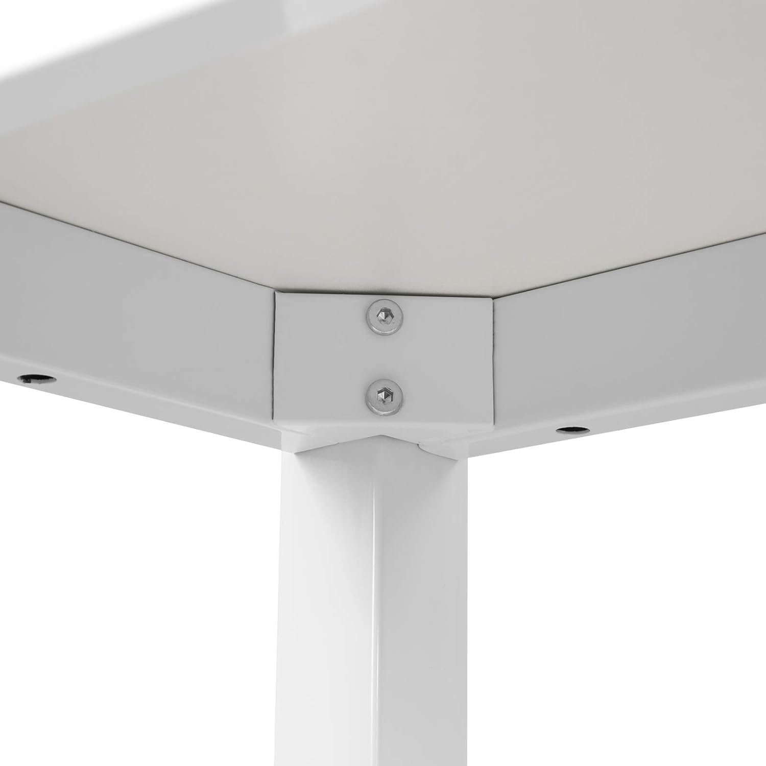 Woltu Bartisch Tischplatte (1-St), aus | weiß MDF, Weiß Metallgestell, 120x40x100cm
