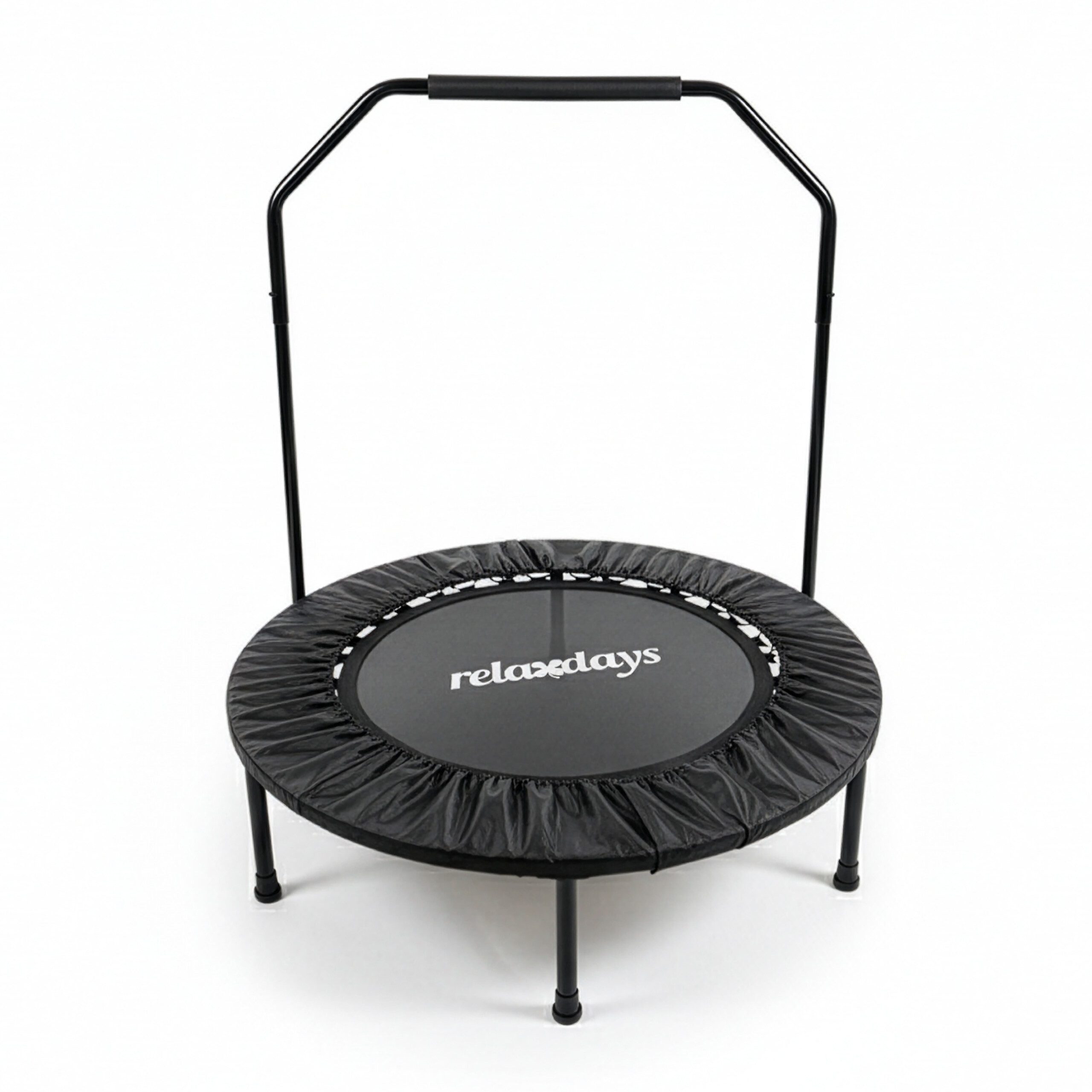 relaxdays Fitnesstrampolin Trampolin mit Haltestange Ø 102 cm, Ø 102 cm, (1 tlg), schwarz, 102 cm