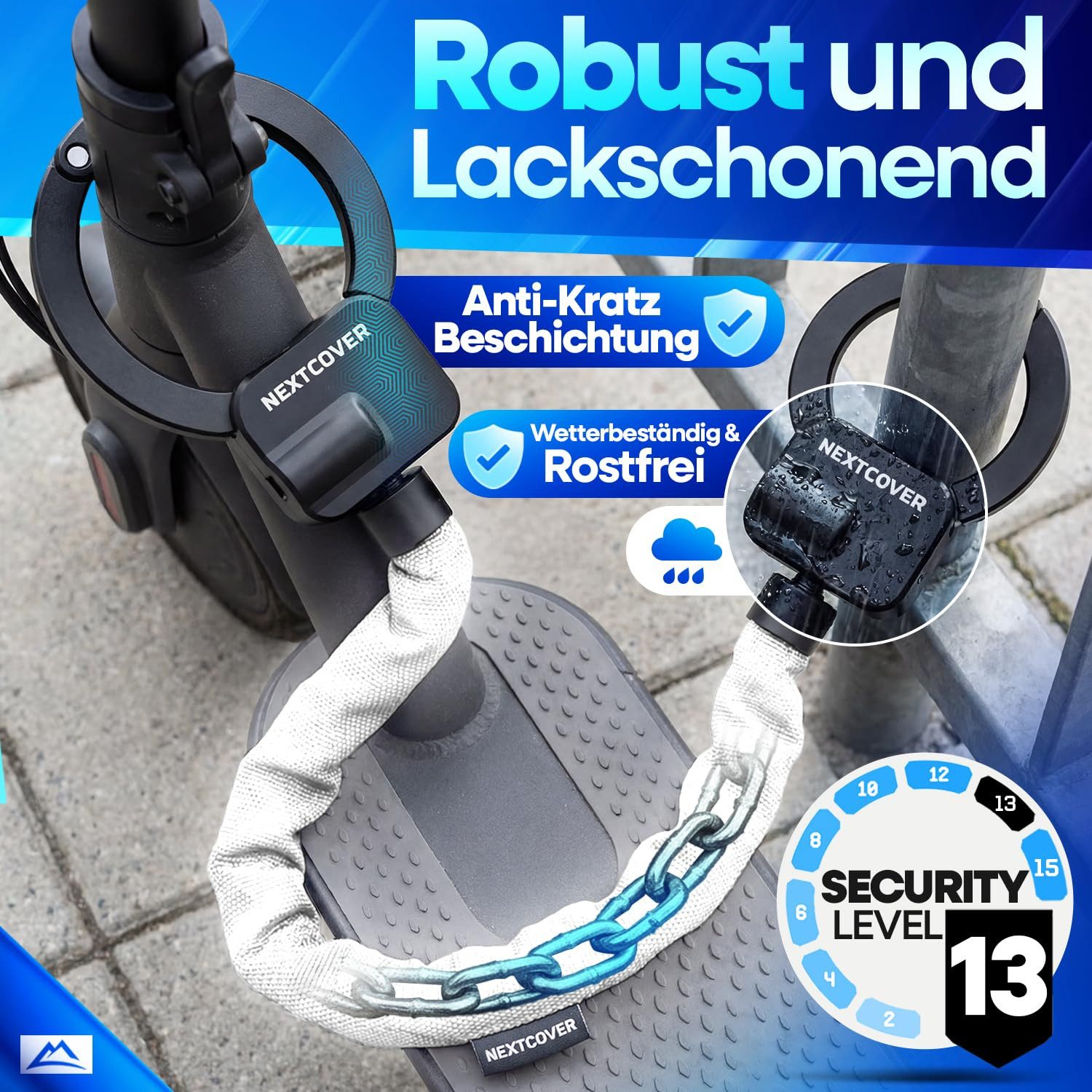 Nextcover Kettenschloss NEXTCOVER® E-Scooter Schloss [Steel-Secure-Technologie] – Bild 4 von 5