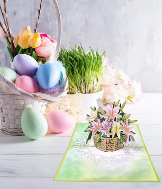 KIKI Osterkarte Klappkarte Osterkarte mit Osterhase Sorgen Sie für schöne Feiertage