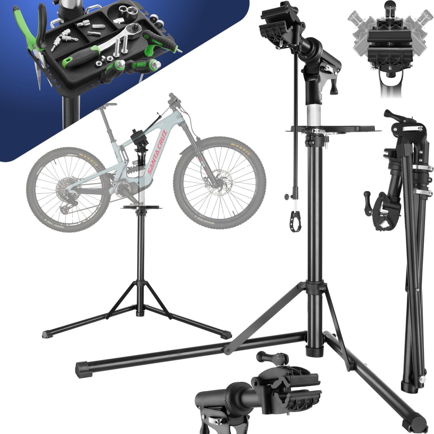 tectake Fahrrad-Montageständer Fahrradmontageständer, bis 50kg, E-Bike geeignet