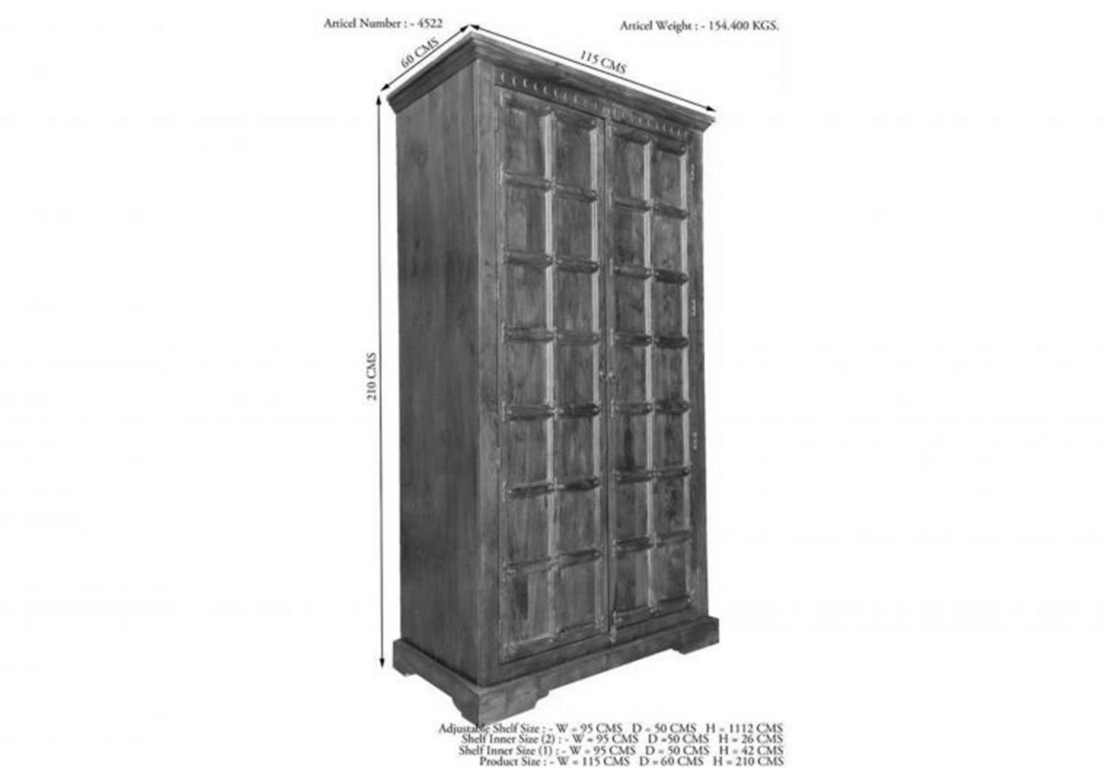 Massivmoebel24 Drehtürenschrank OXFORD (115x60x210 Akazie montiert, Wohnsch günstig online kaufen