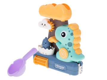 LA CUTE Badespielzeug Jurassic Splash: Baby Badespielzeug Dinosaurier mit Spinnrad, Interaktives Spielzeug mit Wasserfluss und niedlichen Dinosauriern.