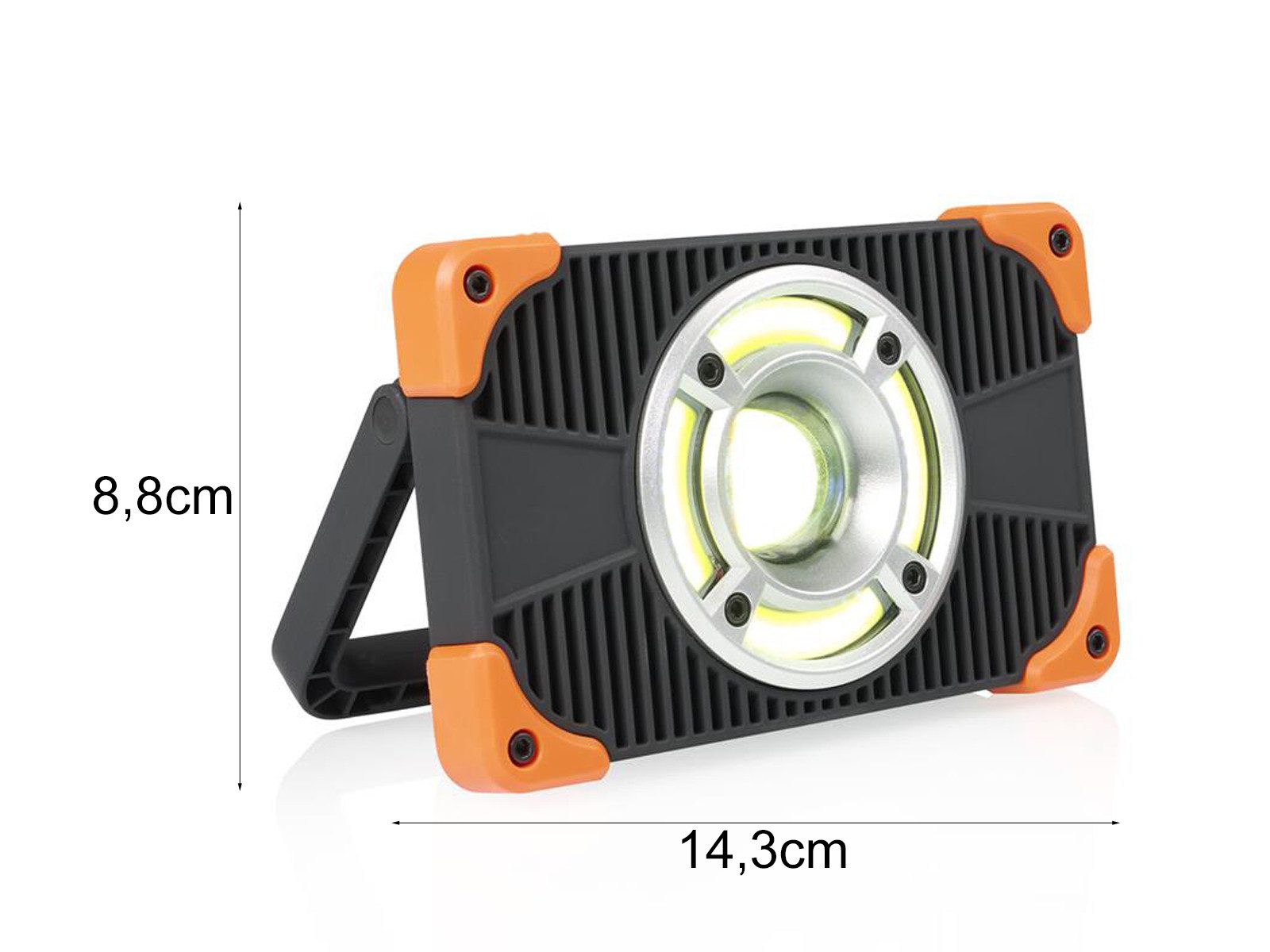smartwares LED Baustrahler, USB-Anschluss mit Ladefunktion, LED fest integriert, Tageslichtweiß, Akku Baustrahler per USB aufladbar, Ladestation Bluetooth Lautsprecher