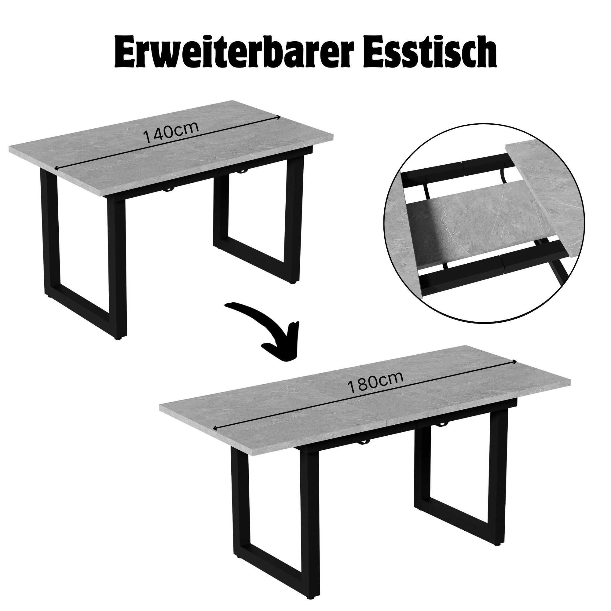 autolock Esstisch Esstisch ausziehbar, Erweiterbarer Esstisch, günstig online kaufen
