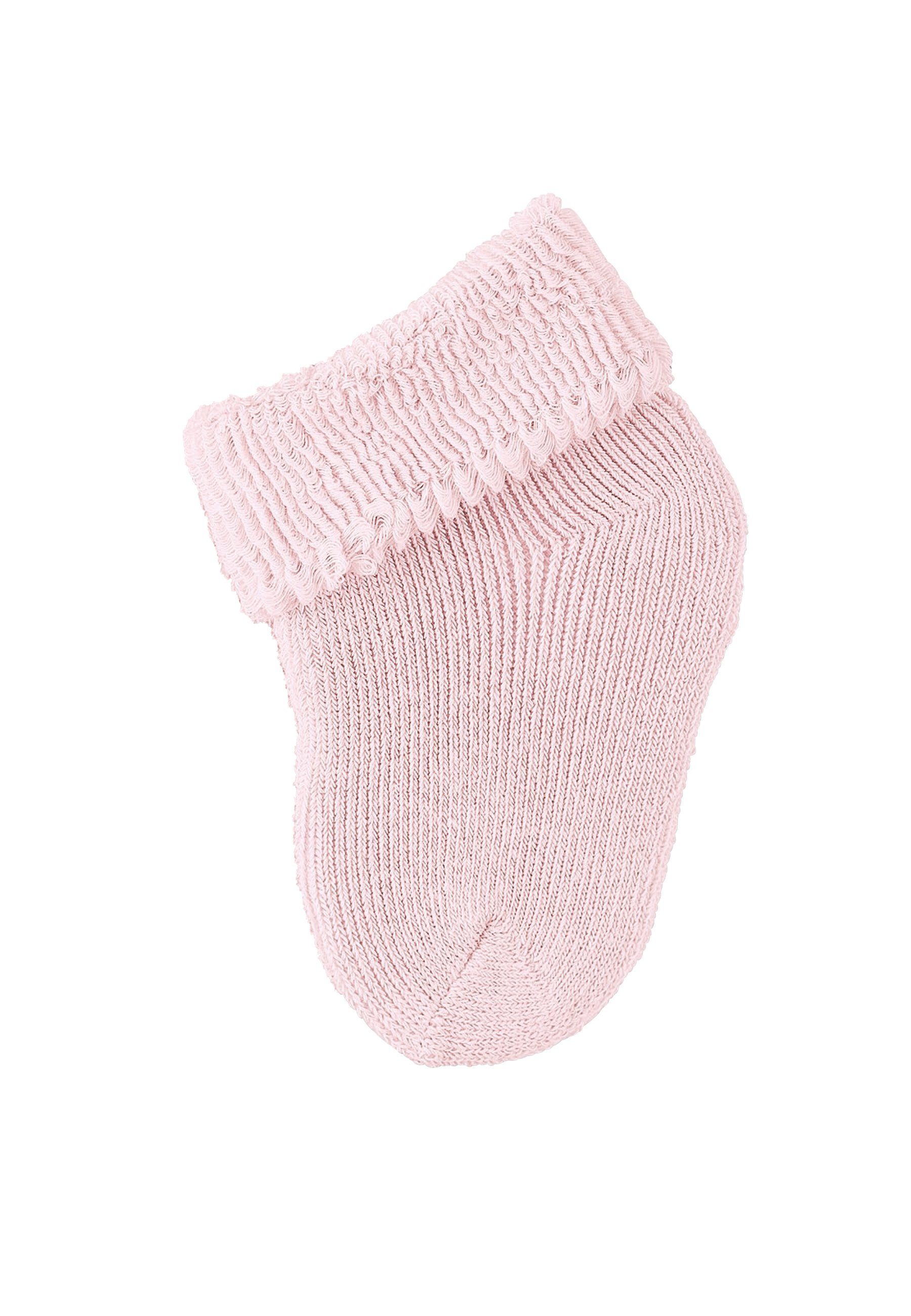 Feinsöckchen Erstlingssöckchen Vollplüsch Sterntaler® Erstlingssocken Kindersocken, Kinder) rosa 3er Motiven, 3er-Pack für mit aus süßen Kurzsocken Baby Babysocken uni, Baumwolle mit (3-Paar,