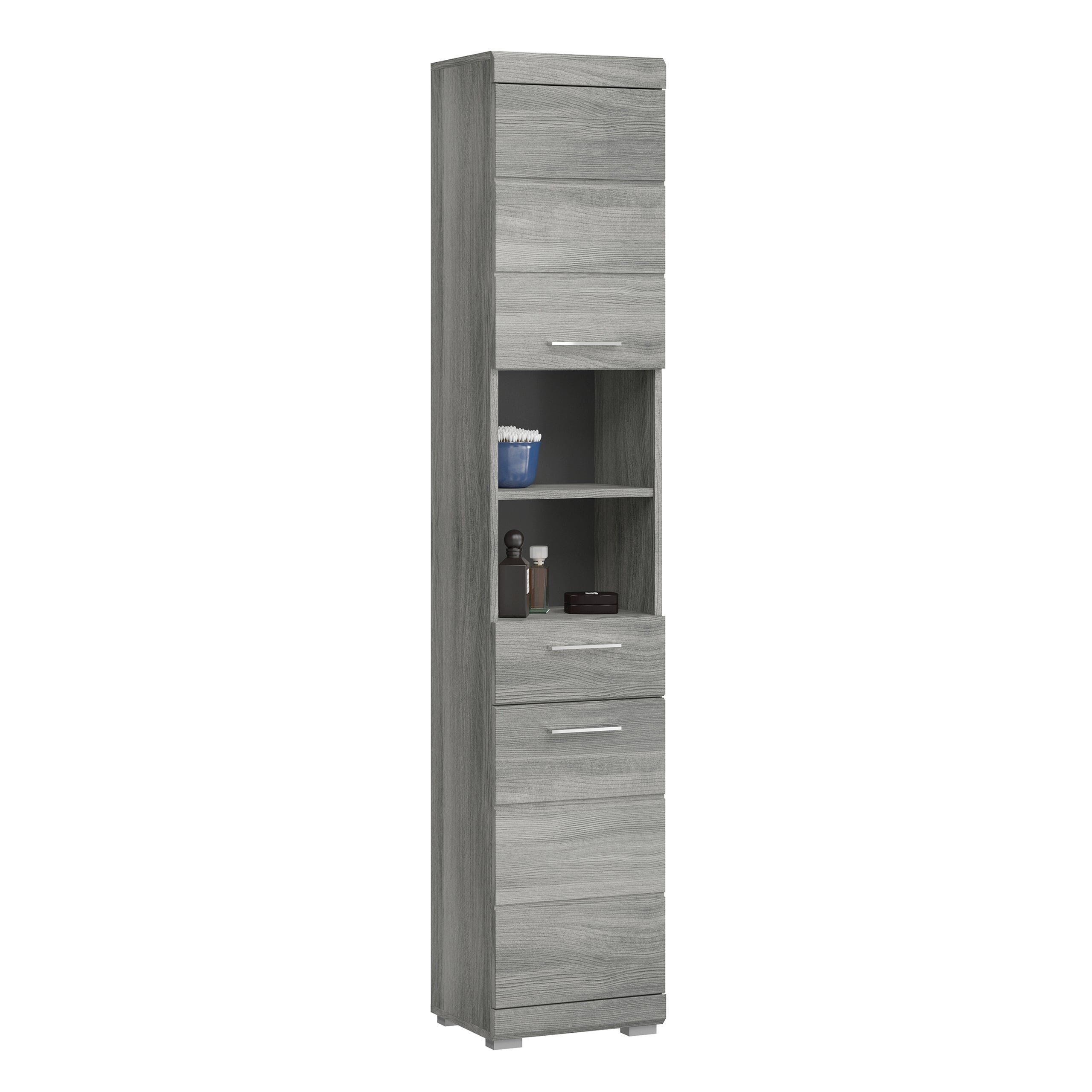 Celestia Newroom Hochschrank NB Rauchsilber Badhochsch... Hochschrank Modern NB Rauchsilber Schrank