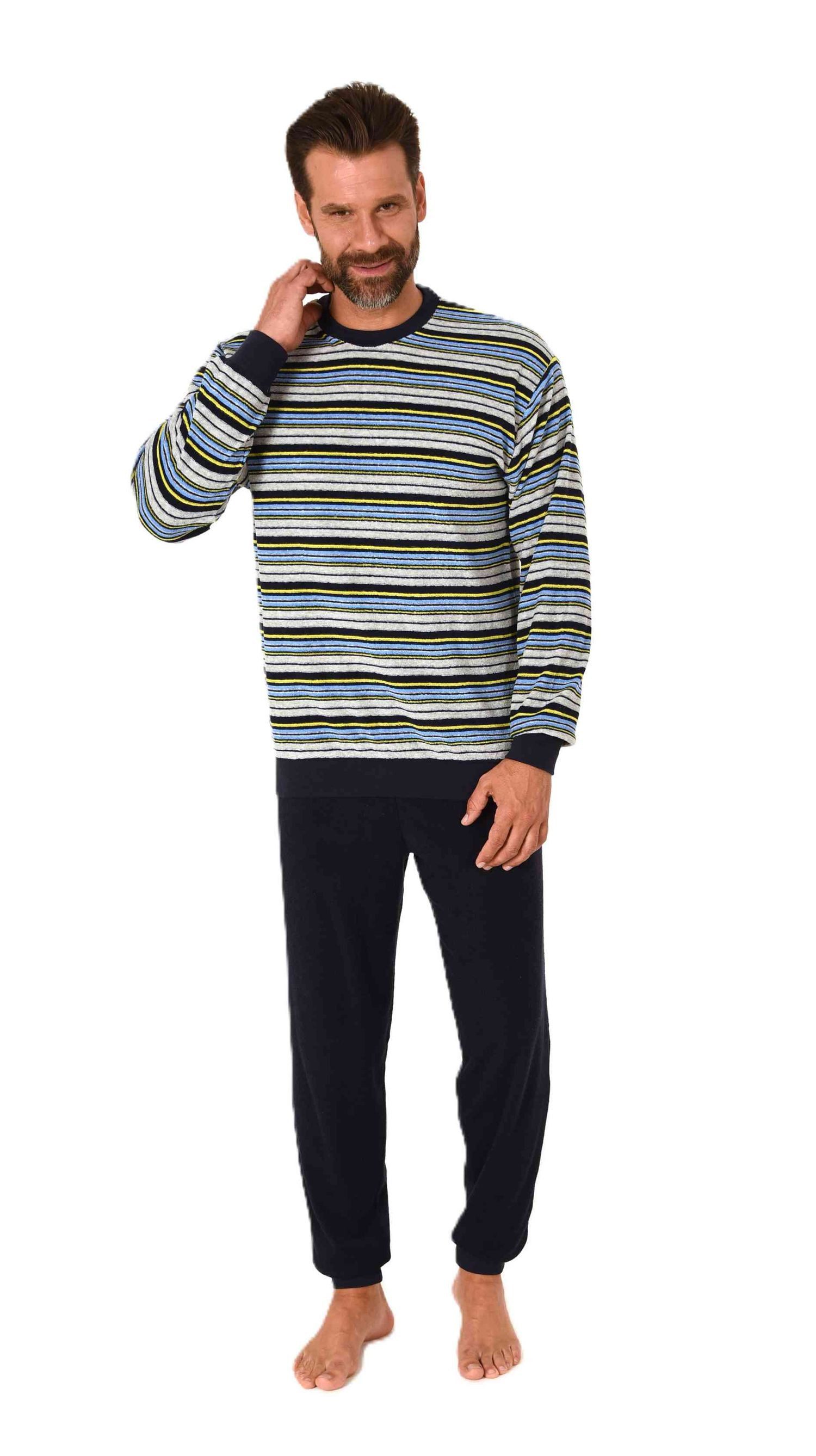 Normann Pyjama Herren langarm Frottee Schlafanzug günstig online kaufen