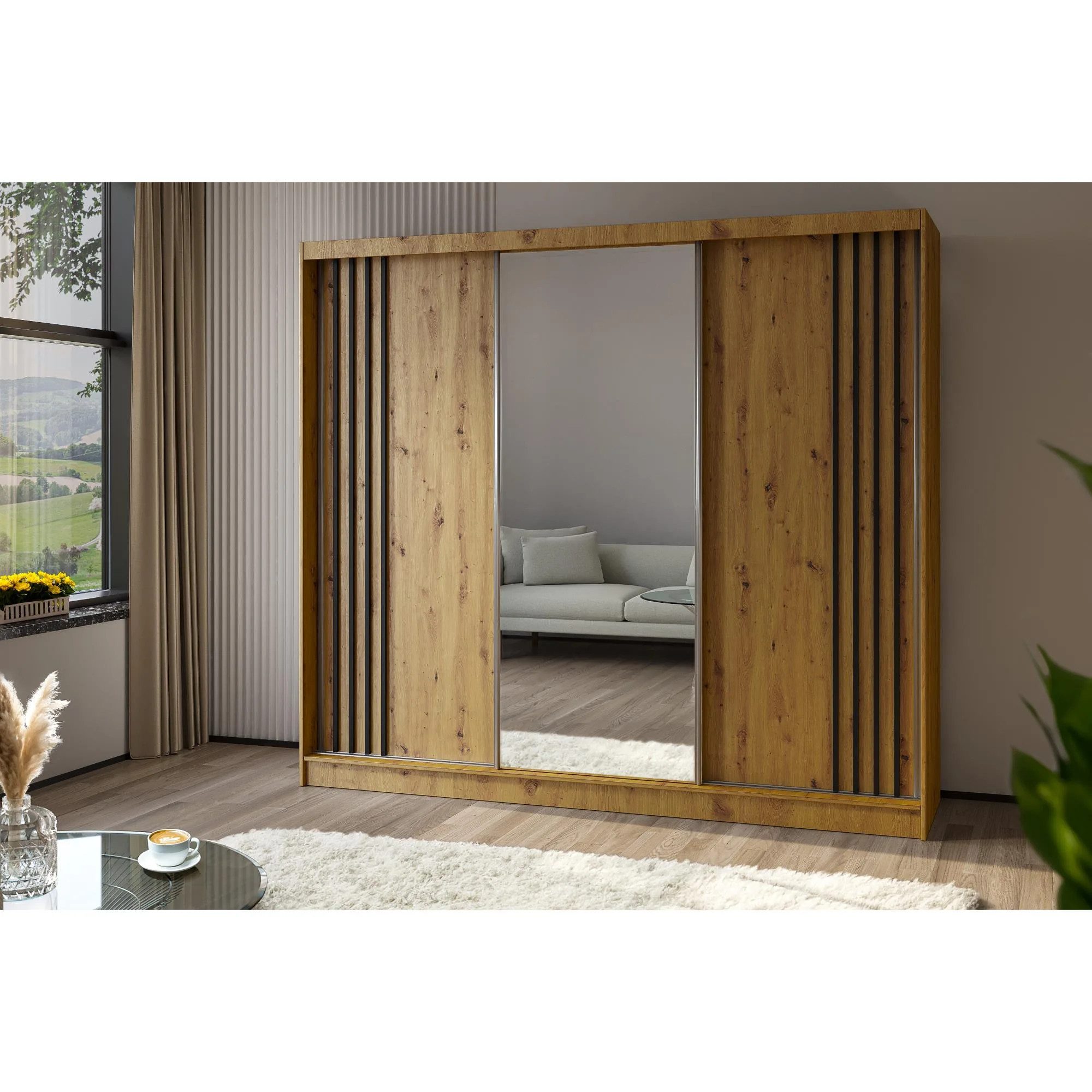 Beautysofa Schiebetürenschrank NELA II mit Spiegel, günstig online kaufen