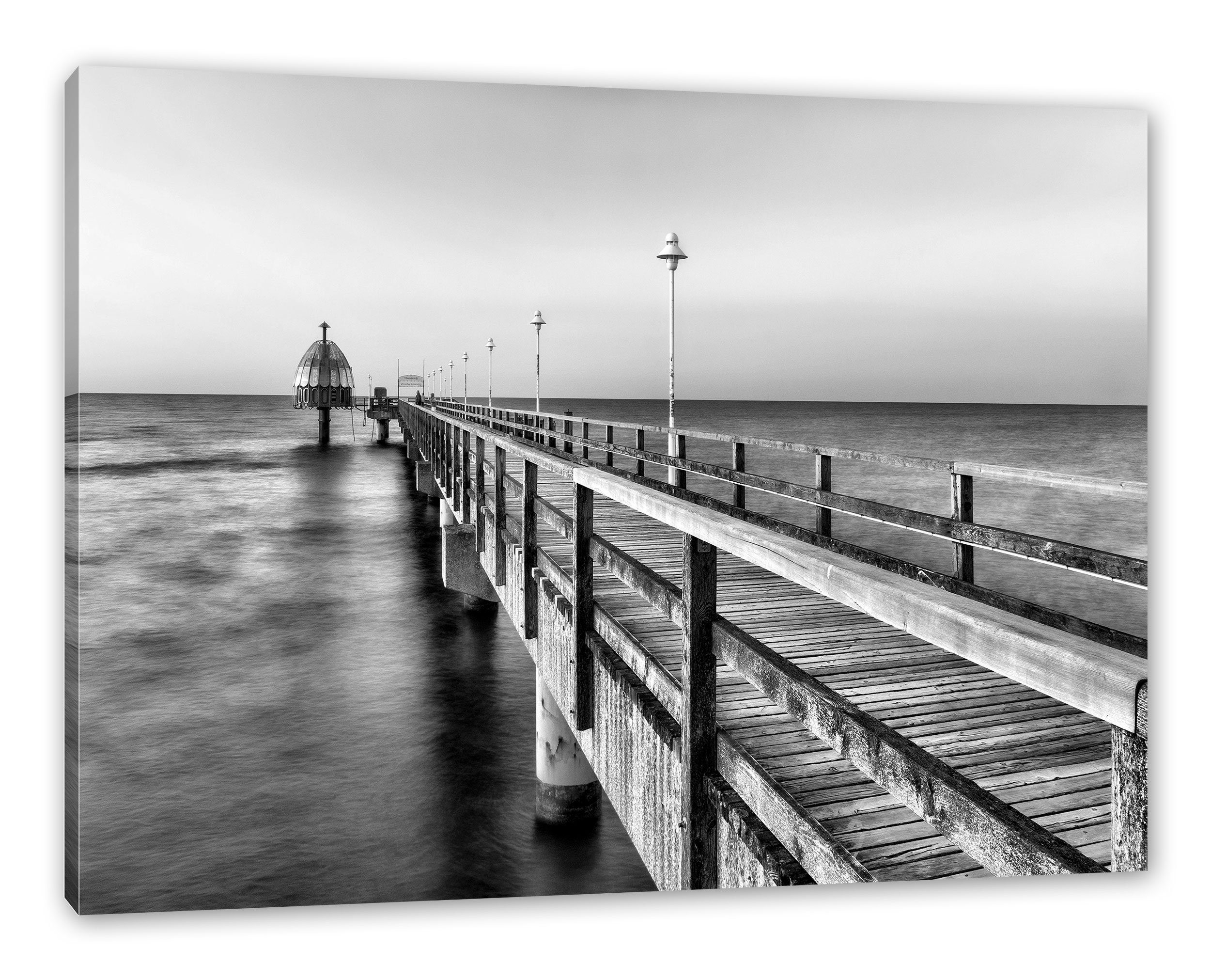 Pixxprint Leinwandbild Meer bespannt, Meer Strand, Zackenaufhänger fertig Sonne (1 St), inkl. Sonne Leinwandbild Strand