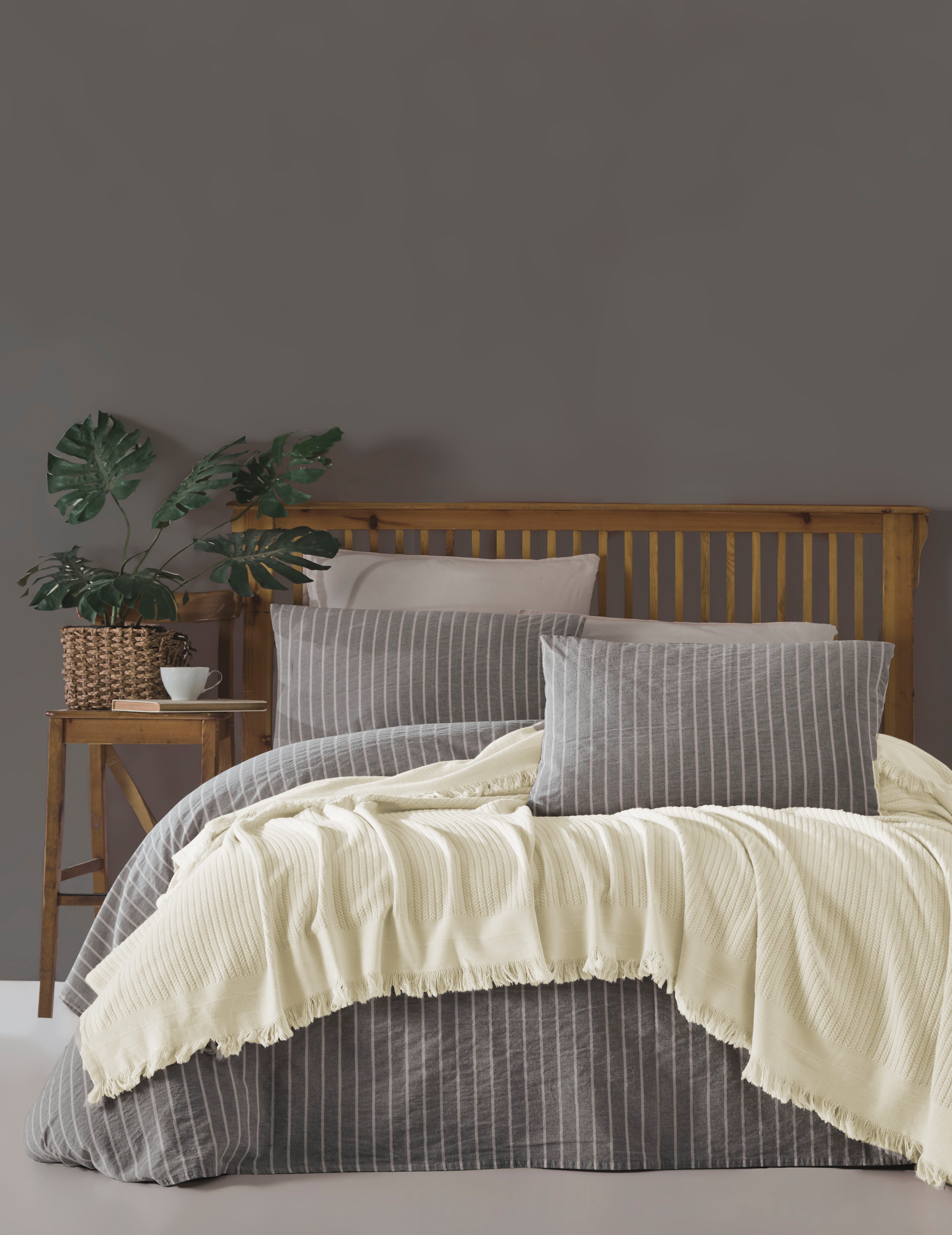CLASS HOME COLLECTION Tagesdecke Geflochtene Baumwoll-Tagesdecke günstig online kaufen