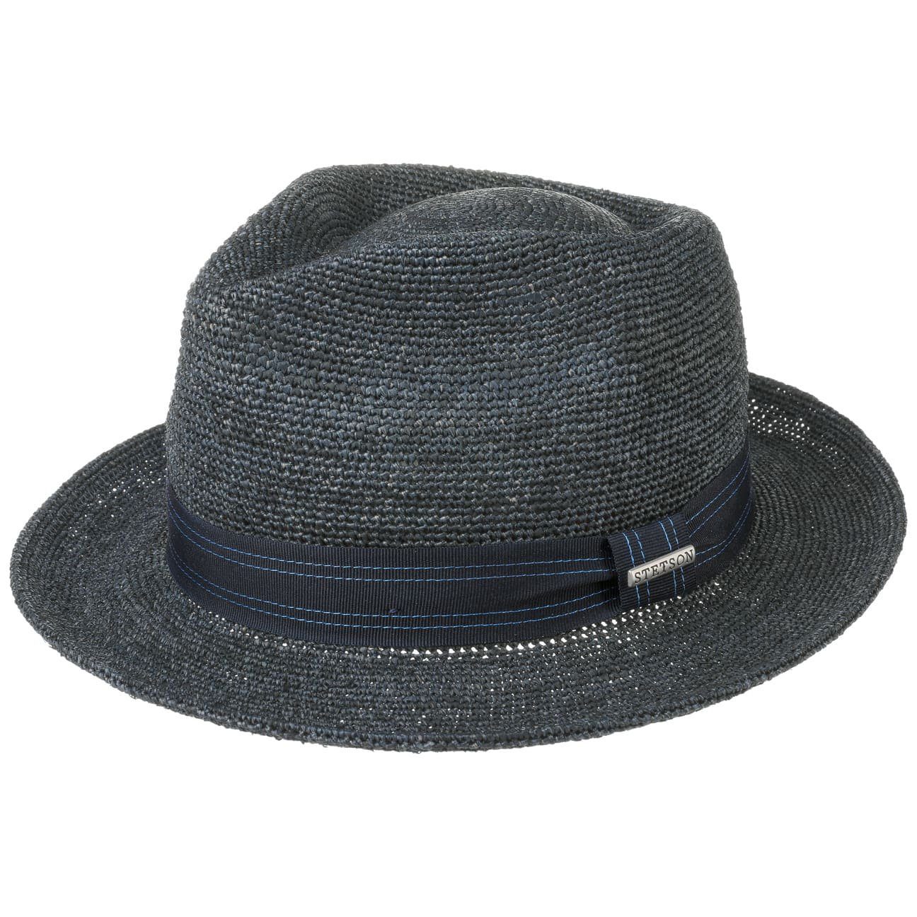 Stetson Sonnenhut (1-St) Strohhut mit Ripsband dunkelblau